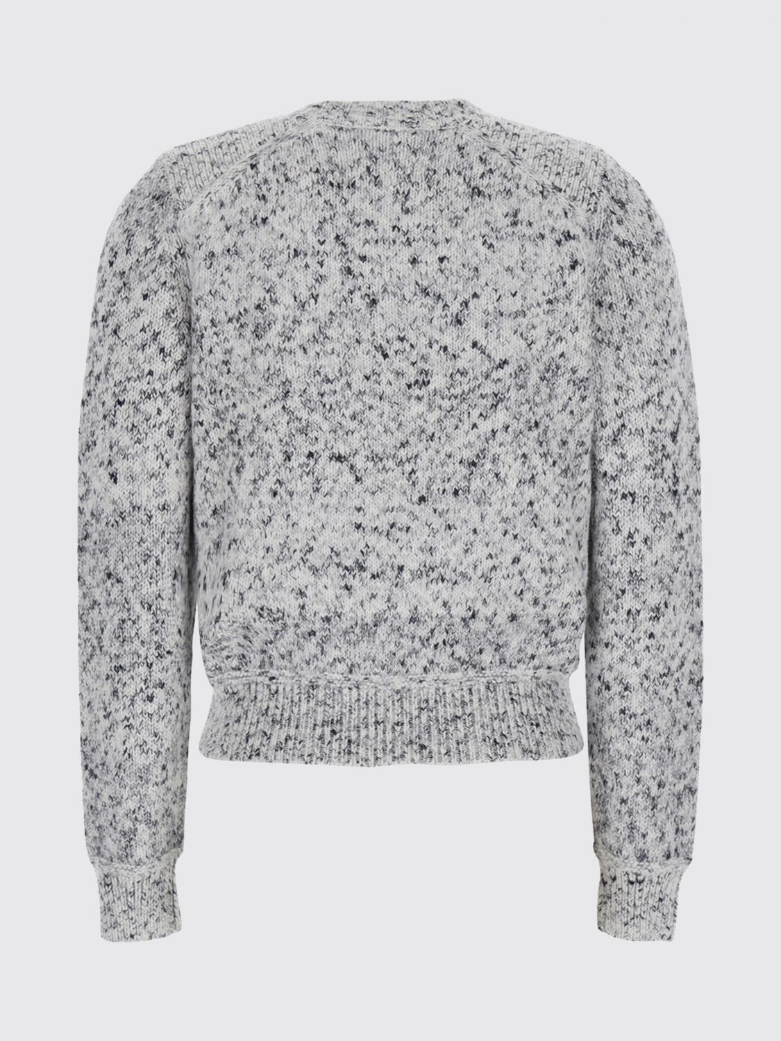 ISABEL MARANT ETOILE PULLOVER: Pullover mit Rundhalsausschnitt von Isabel Marant Etoile aus Baumwolle mit abstraktem Druck und überschnittenen Schultern, Grau - Img 3