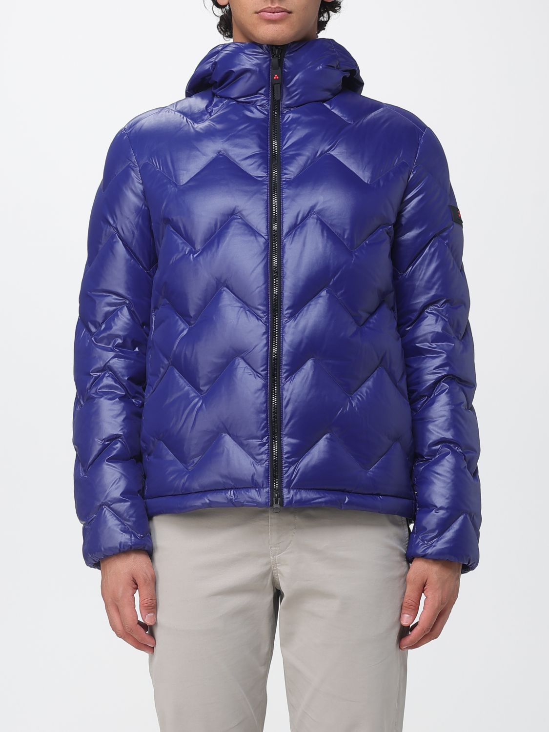PEUTEREY JACKET: Peuterey Honova Hooded Chevron-Quilted Down Jacket, Blue - Img 1