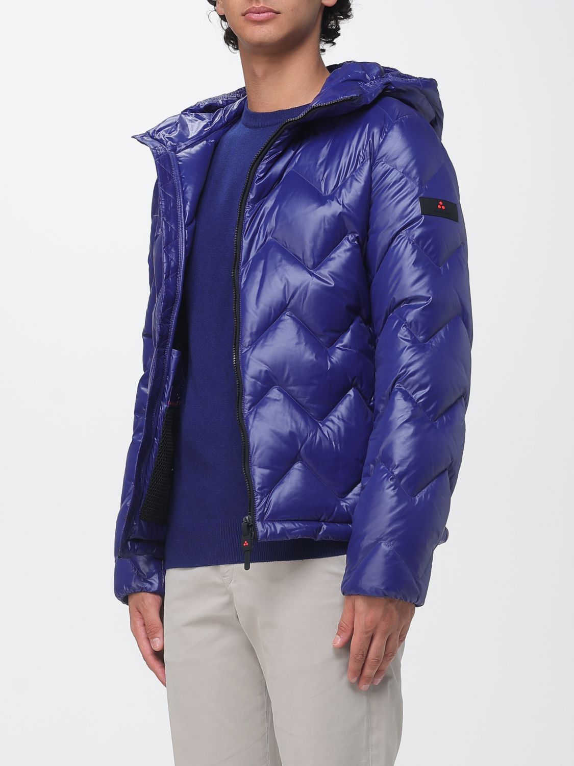 PEUTEREY JACKET: Peuterey Honova Hooded Chevron-Quilted Down Jacket, Blue - Img 3