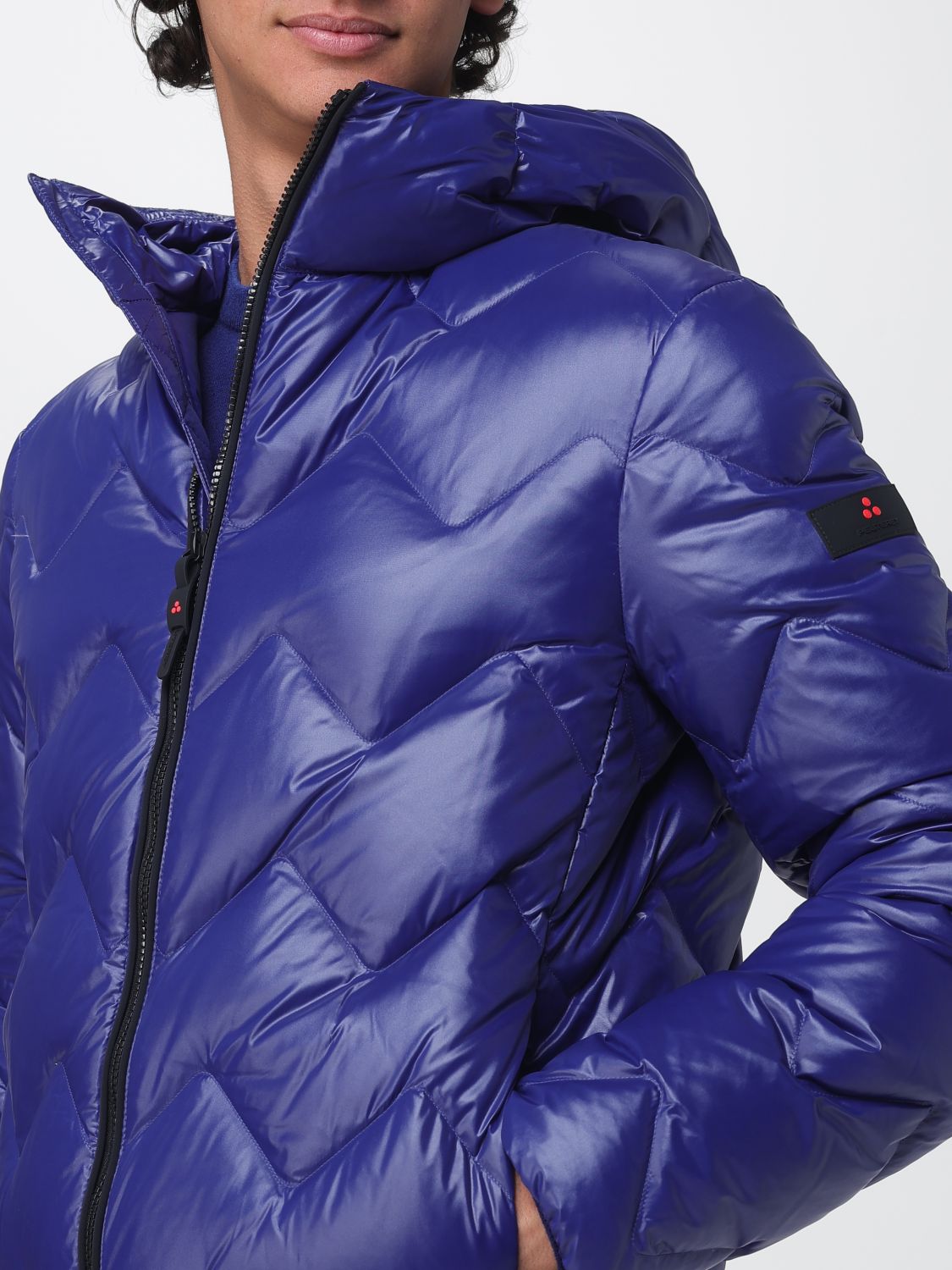 PEUTEREY JACKET: Peuterey Honova Hooded Chevron-Quilted Down Jacket, Blue - Img 4