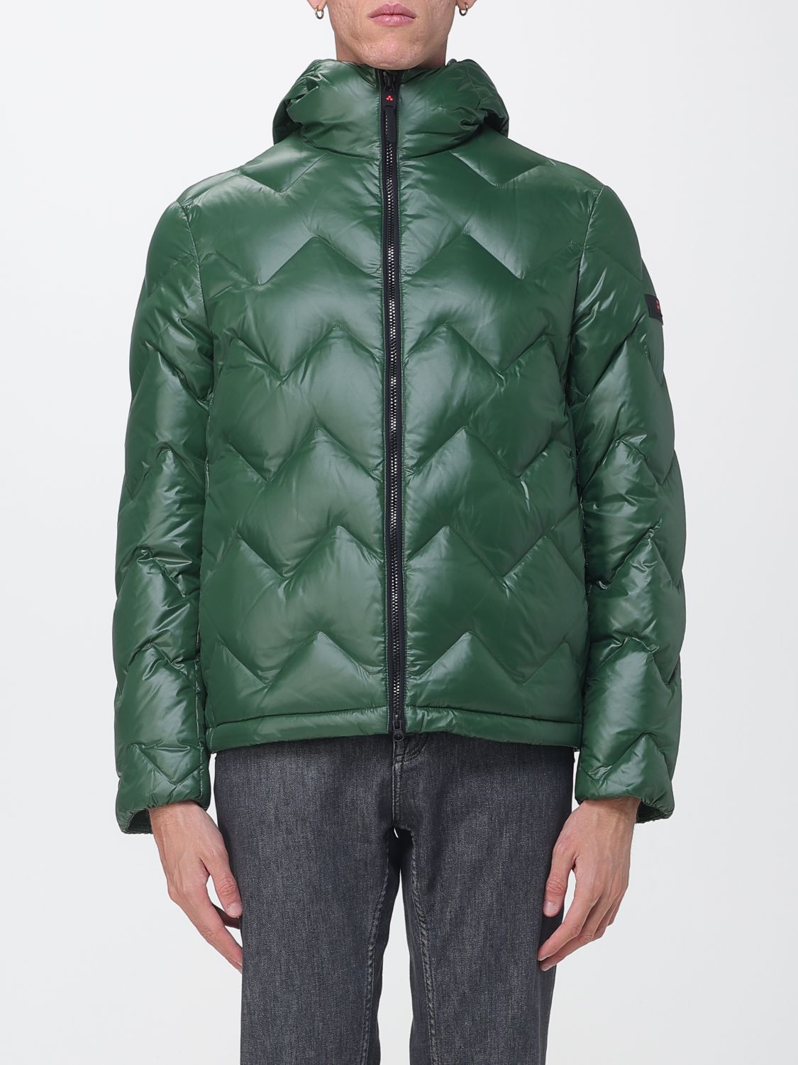 PEUTEREY JACKET: Peuterey Honova Hooded Chevron-Quilted Down Jacket, Green - Img 1