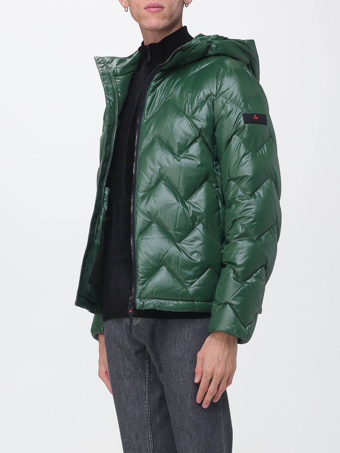 PEUTEREY JACKET: Peuterey Honova Hooded Chevron-Quilted Down Jacket, Green - Img 3