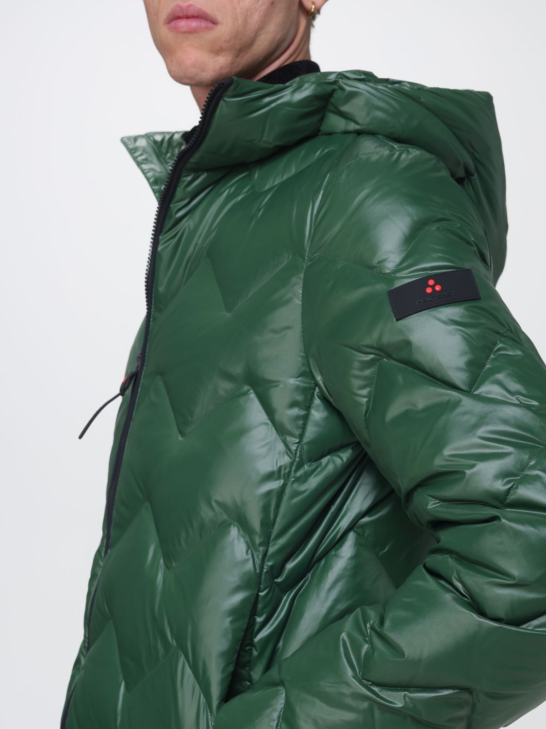PEUTEREY JACKET: Peuterey Honova Hooded Chevron-Quilted Down Jacket, Green - Img 4