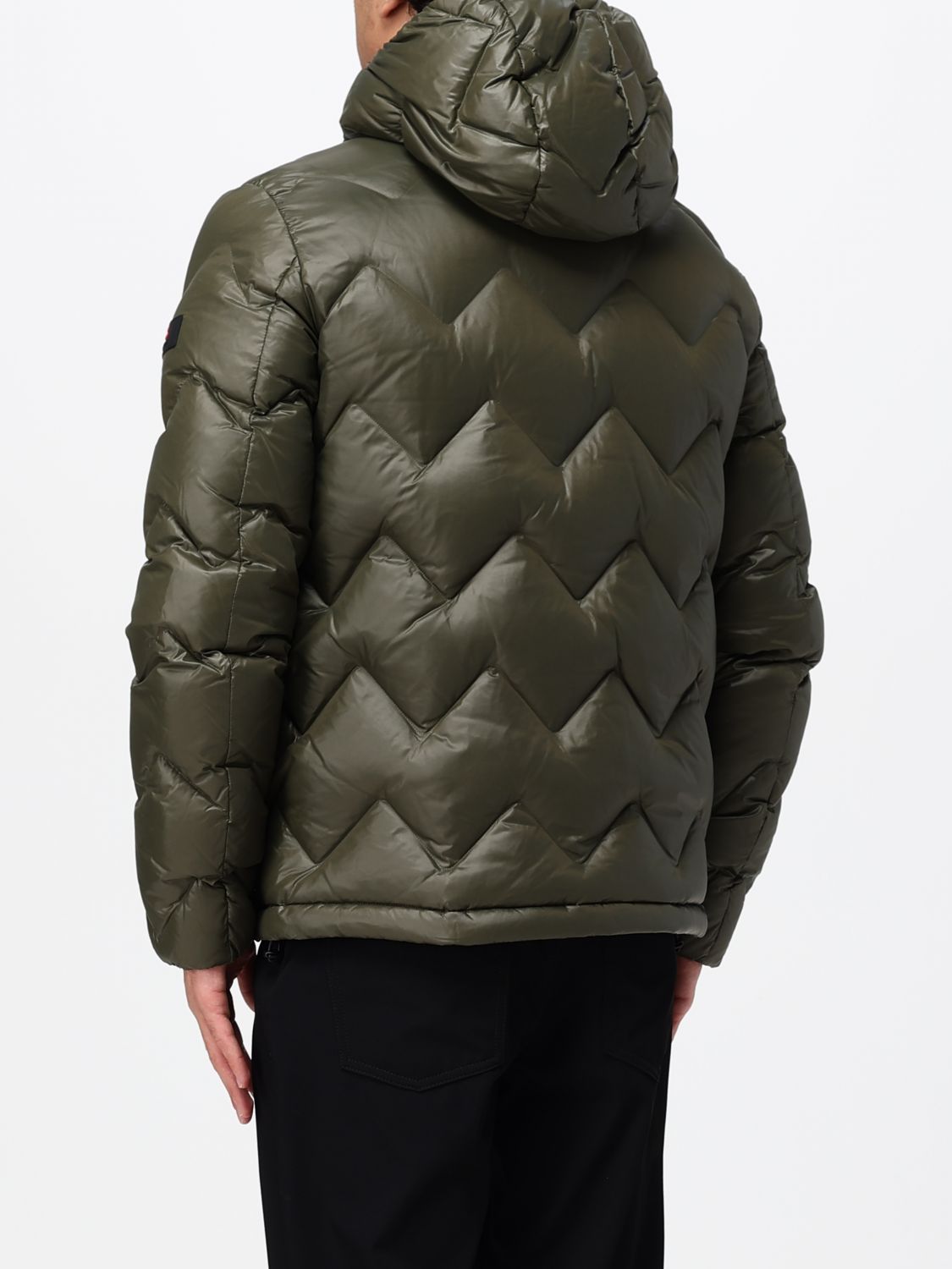 PEUTEREY JACKET: Peuterey Honova Hooded Chevron-Quilted Down Jacket, Olive - Img 2