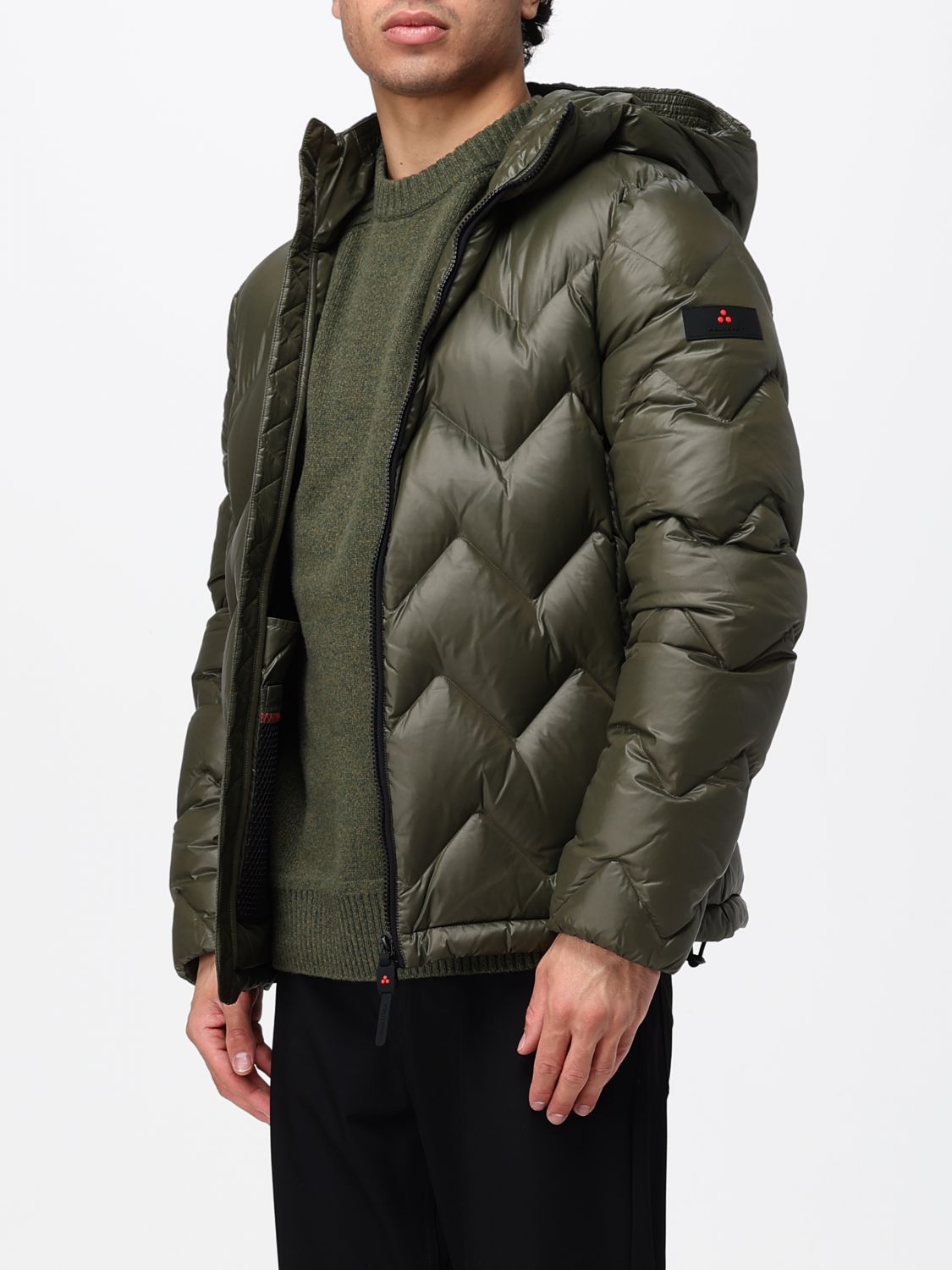 PEUTEREY JACKET: Peuterey Honova Hooded Chevron-Quilted Down Jacket, Olive - Img 3