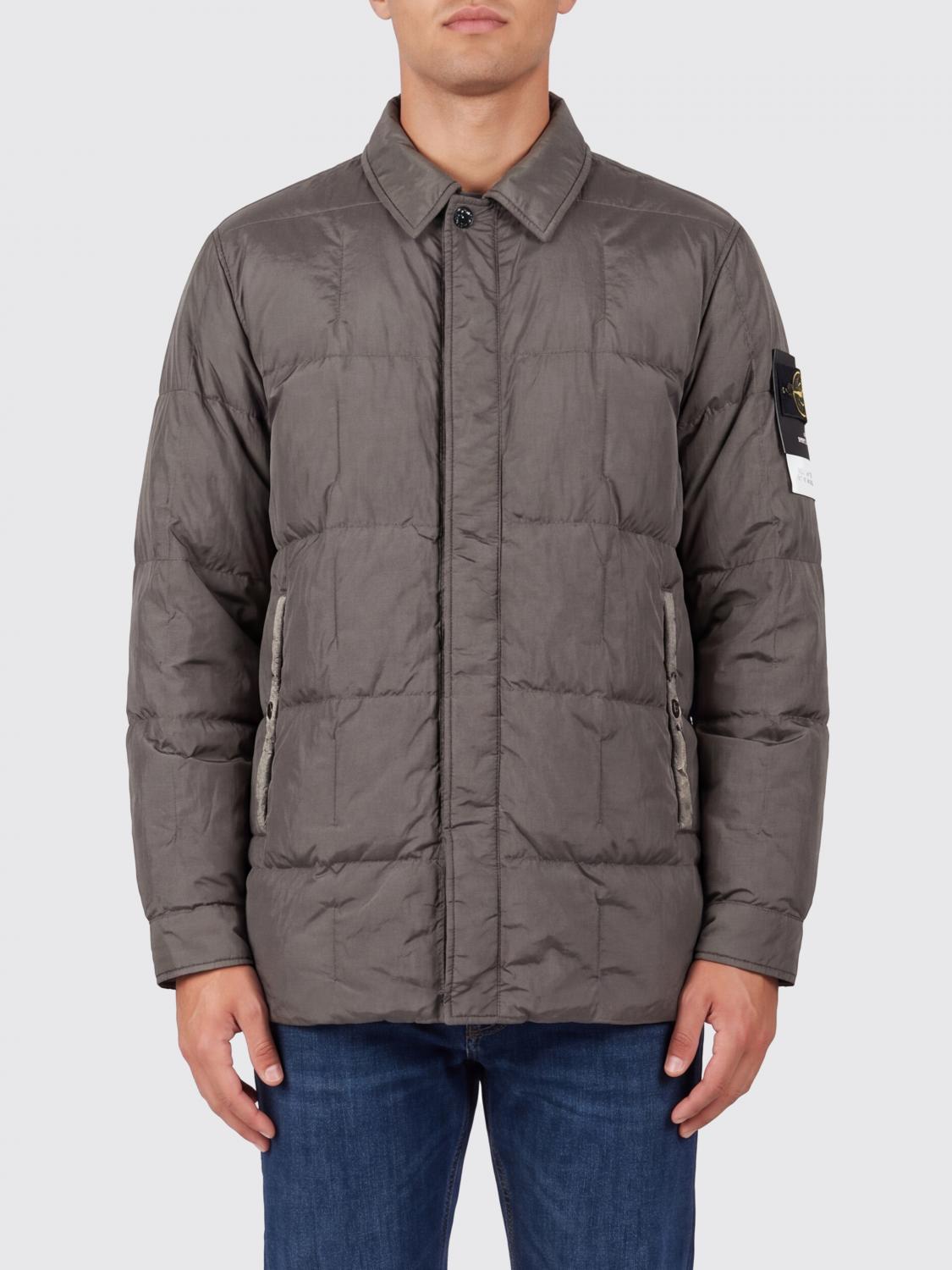 STONE ISLAND ジャケット: STONE ISLAND アイコニックなコンパスロゴ付きリサイクルナイロン製パッド入りダウンジャケット, グレー - Img 1