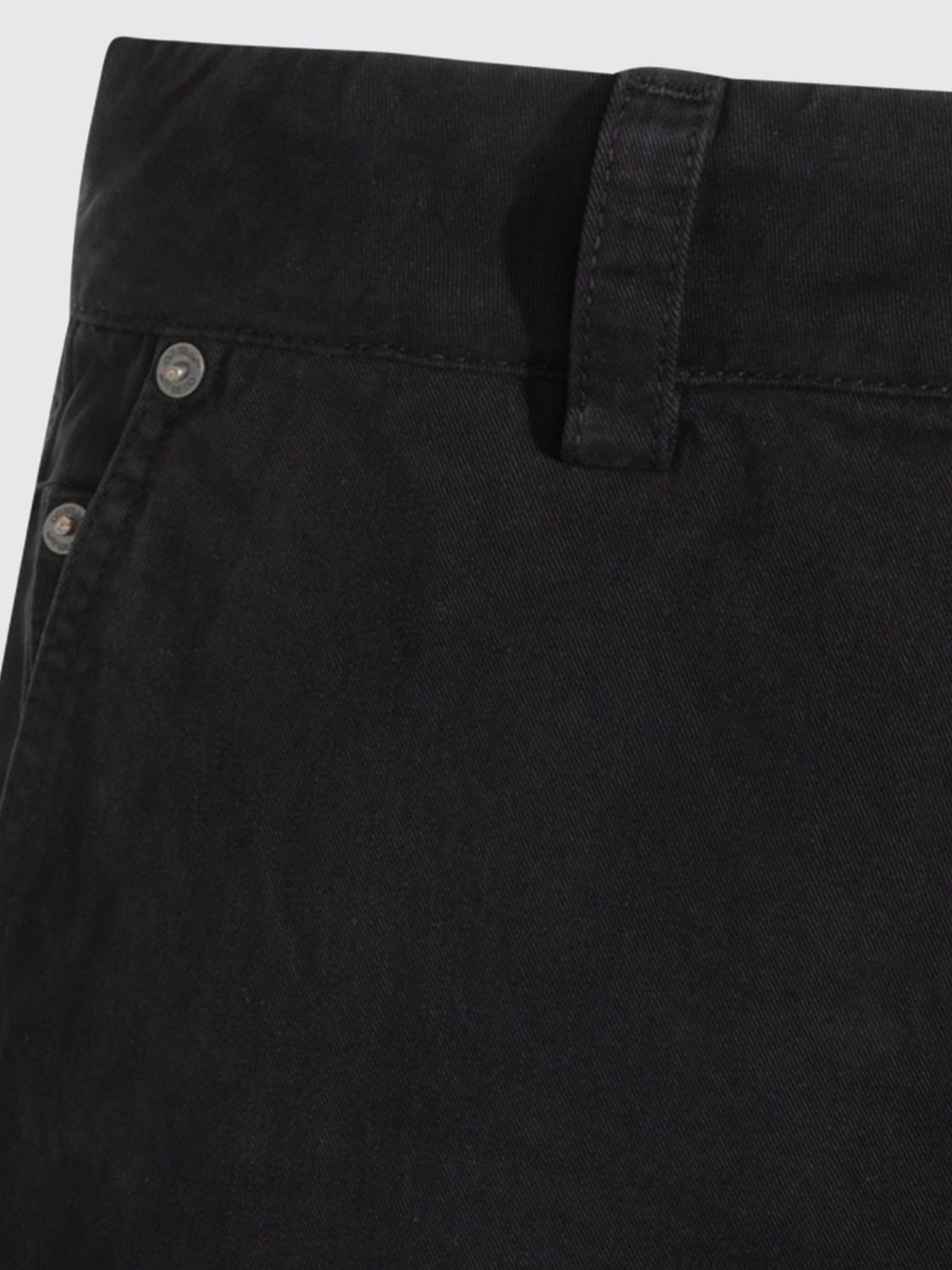 OFF-WHITE PANTS: Off-White Straight Fit Cotton Trousers with Belt Loops, Black - Img 4