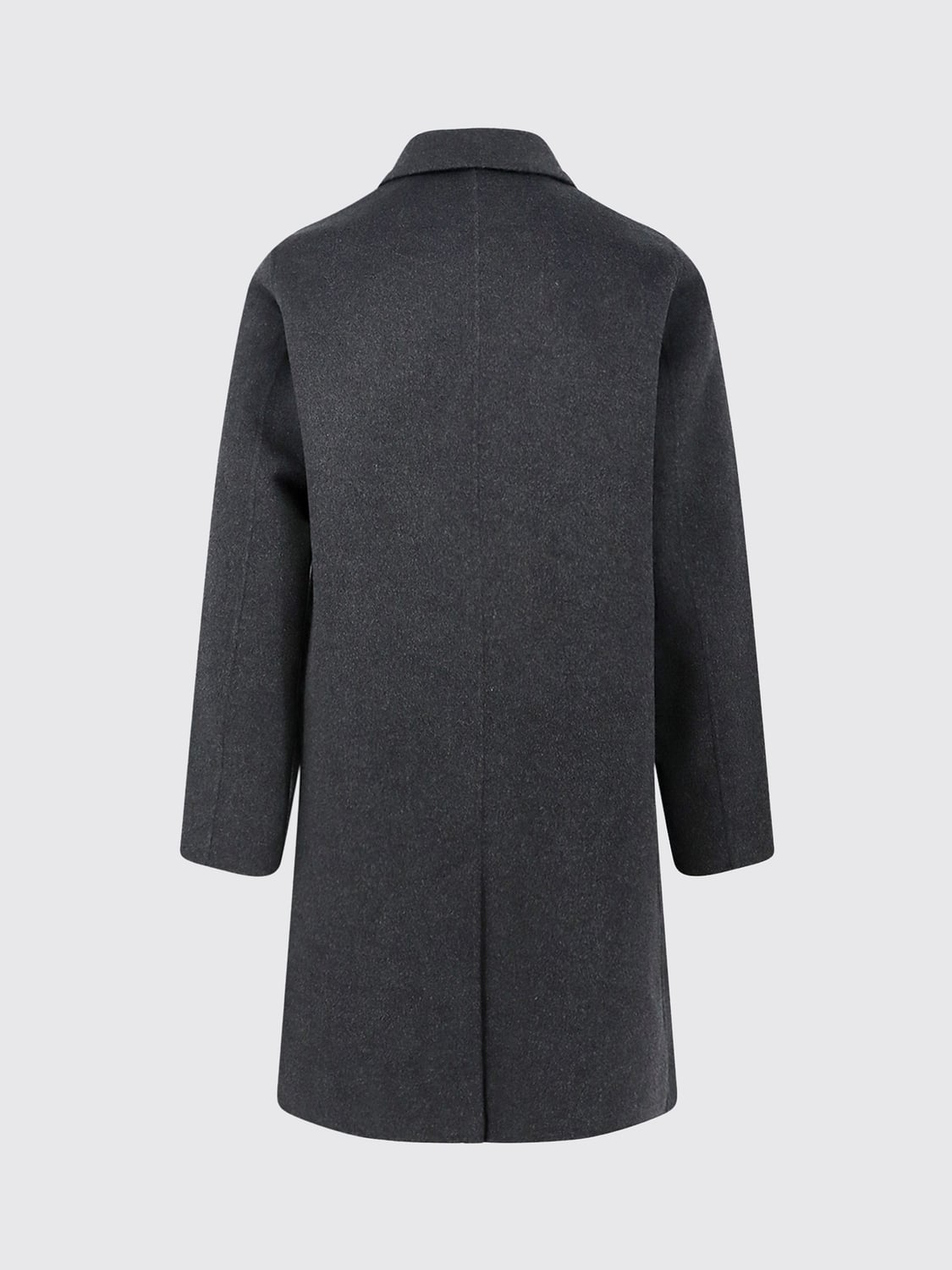 ASPESI CAPPOTTO: Cappotto monopetto Aspesi al ginocchio in pura lana con chiusura a scomparsa, Antracite - Img 3