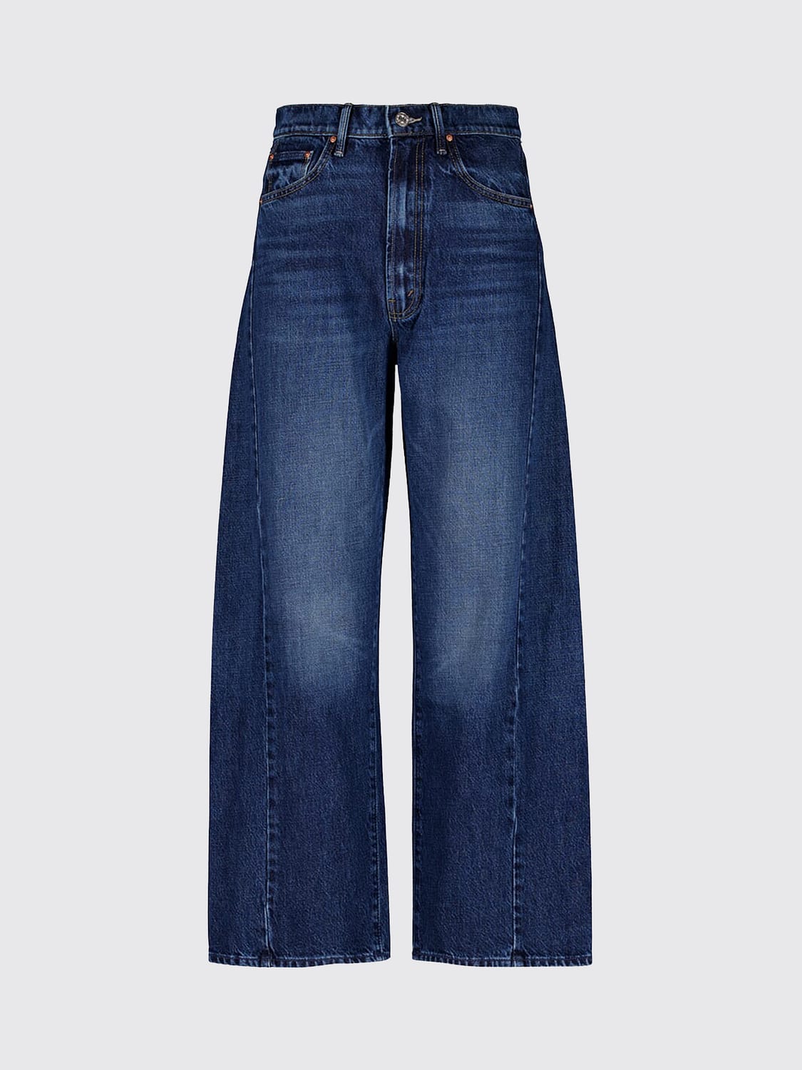 MOTHER JEANS: Mother The Half Pipe Ankle High-Waist Cropped Baggy Jeans aus Baumwoll-Denim, Blau - Img 2