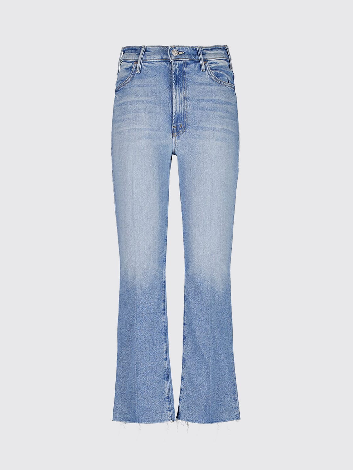 MOTHER JEANS: Mother The Hustler Ankle Fray High-Waist Cropped Flared Jeans, Blau - Img 2