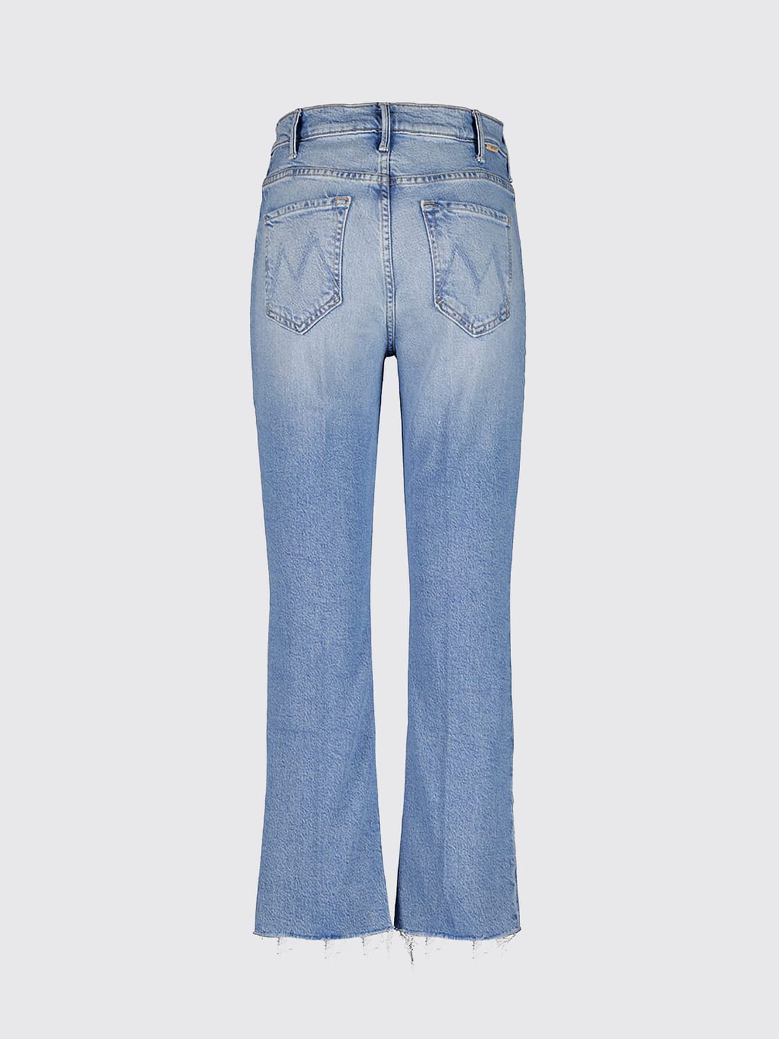 MOTHER JEANS: Mother The Hustler Ankle Fray High-Waist Cropped Flared Jeans, Blau - Img 3