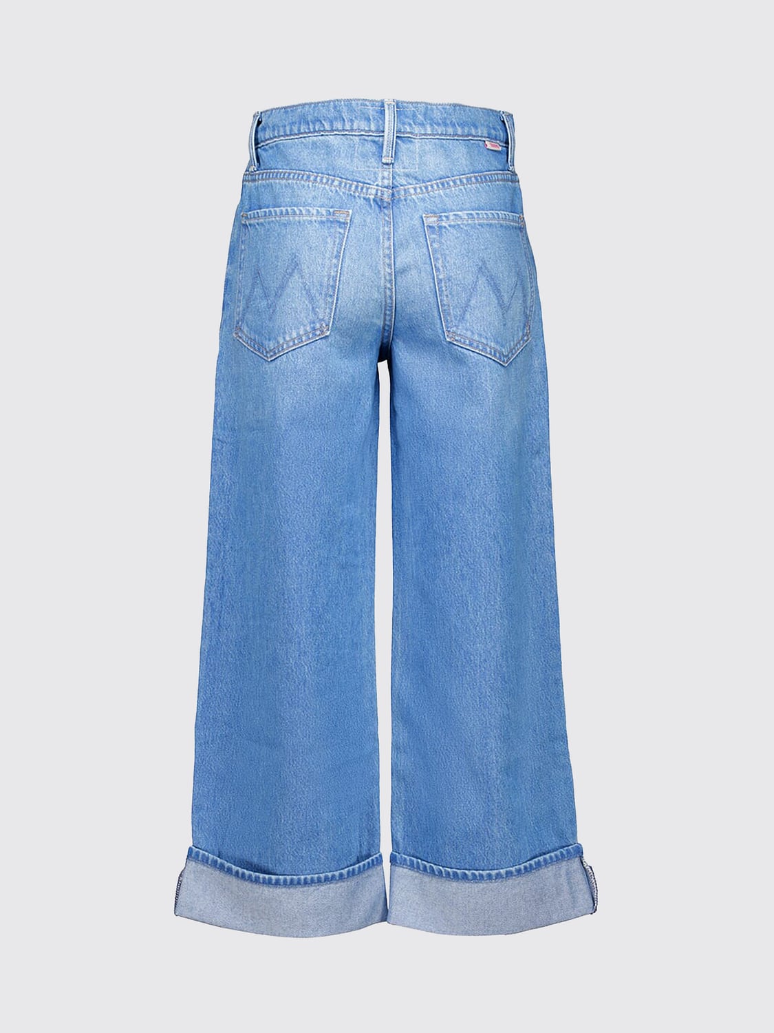 MOTHER JEANS: Mother Cropped-Jeans aus Denim mit weitem Bein und mittlerer Leibhöhe, Blau - Img 3