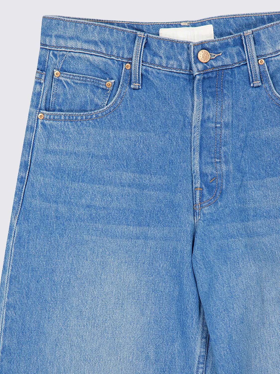MOTHER JEANS: Mother Cropped-Jeans aus Denim mit weitem Bein und mittlerer Leibhöhe, Blau - Img 4