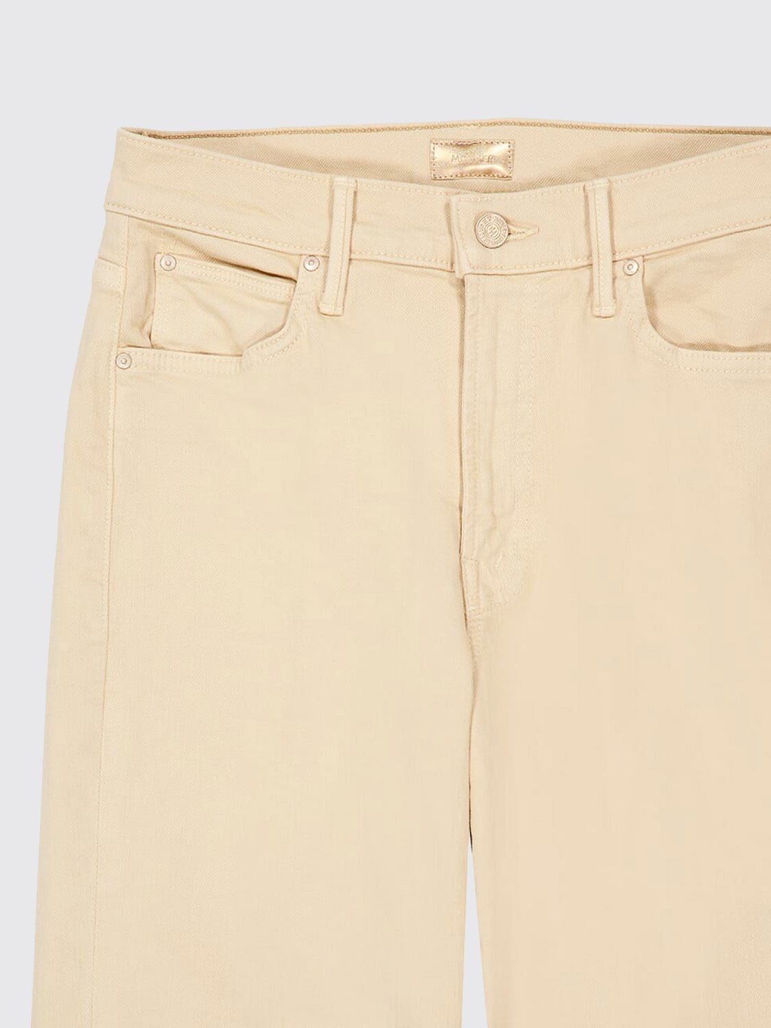 MOTHER JEANS: Mother High-Waist Straight-Leg Jeans aus beigem Baumwoll-Denim, Beige - Img 4