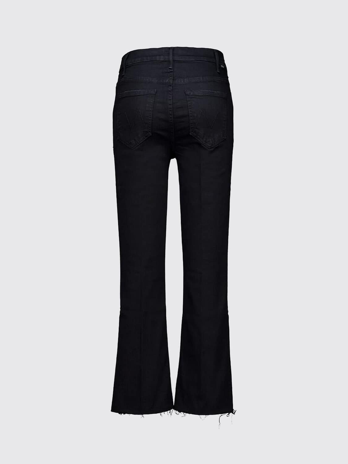 MOTHER JEANS: Mother The Hustler Ankle Fray High-Waist Cropped Flared Jeans, Schwarz - Img 3