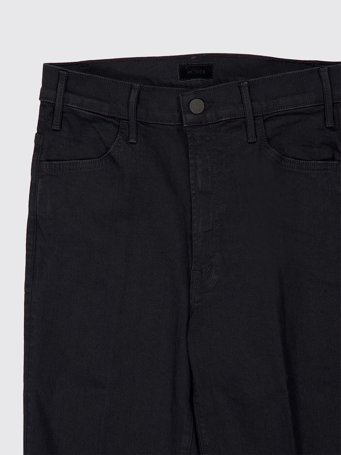 MOTHER JEANS: Mother The Hustler Ankle Fray High-Waist Cropped Flared Jeans, Schwarz - Img 4