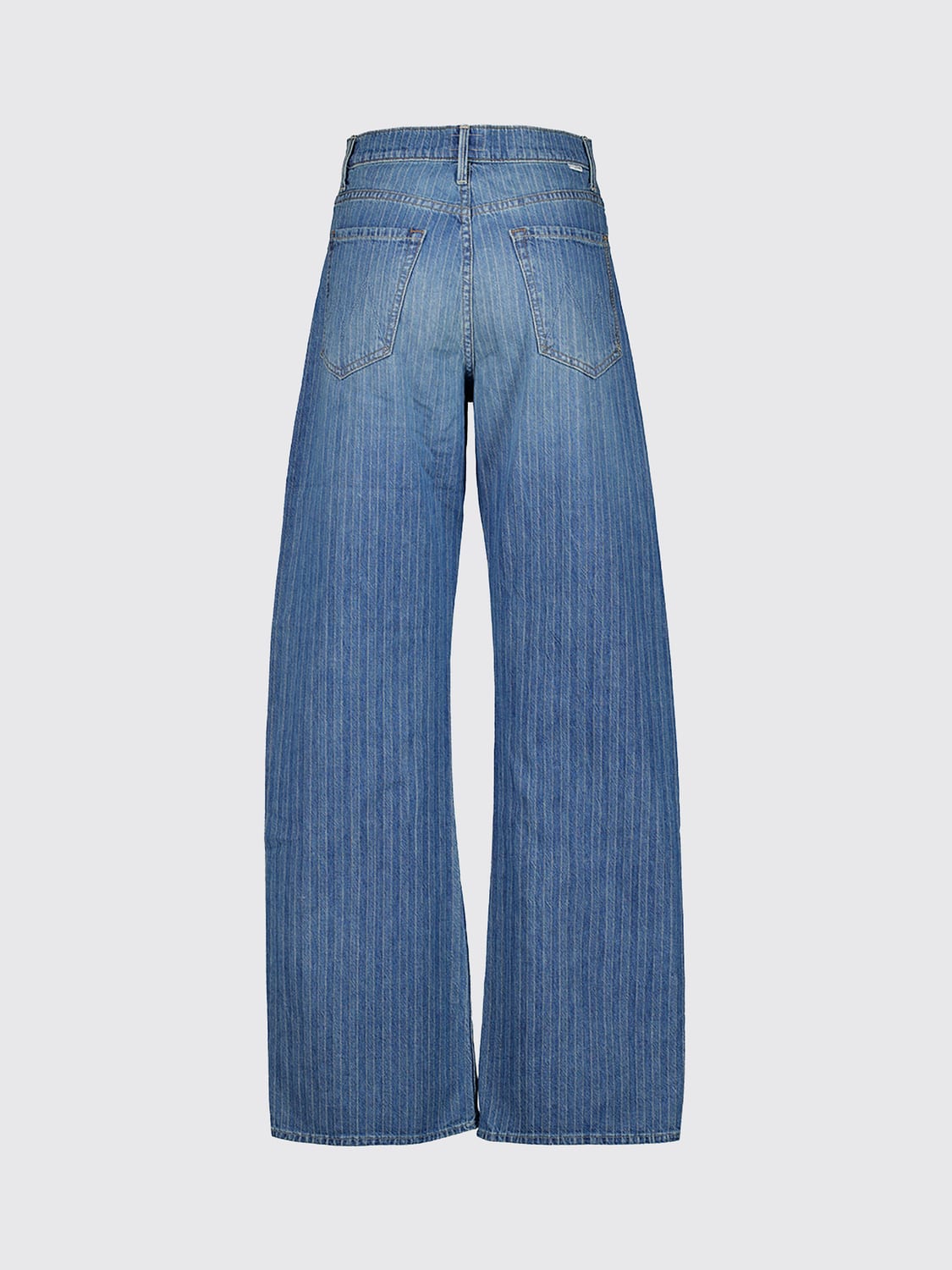 MOTHER PANTS: Mother Lasso Sneak High-Waisted Striped Baggy Jeans, Blue - Img 3