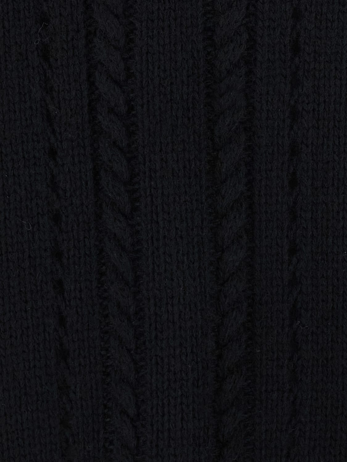 TWINSET SWEATER: V-Neck Wool-Blend Jumper Twinset with Ribbed Trims, Black - Img 4