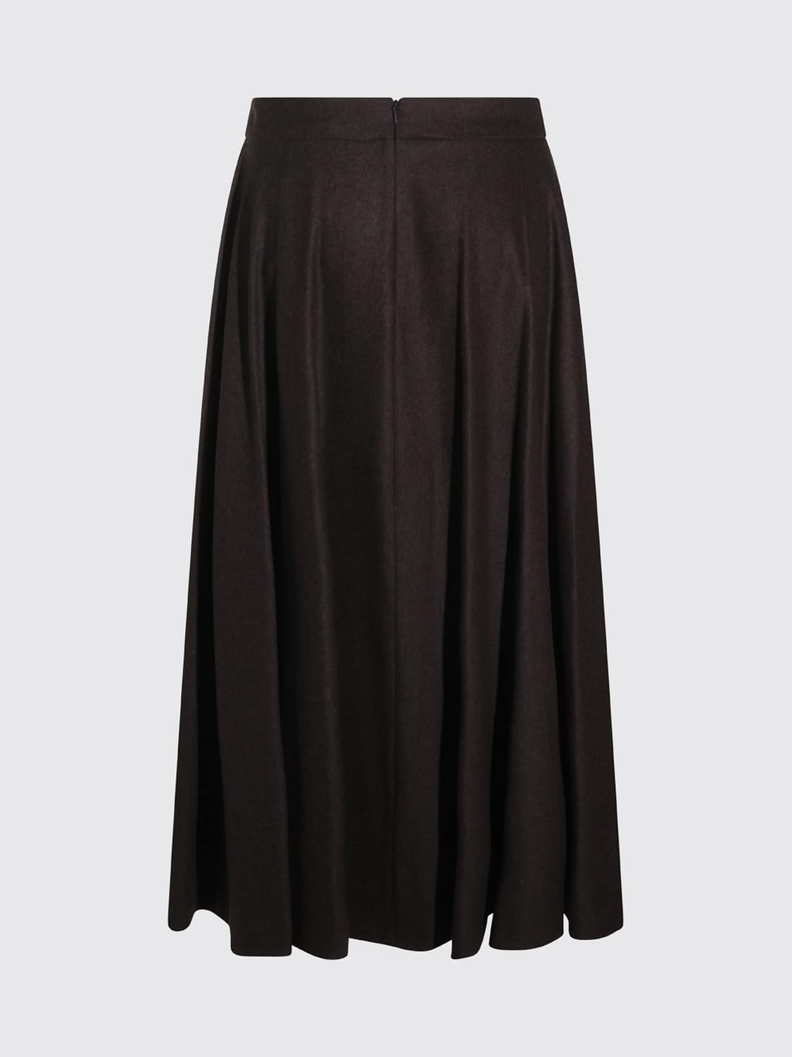'S MAX MARA GONNA: Gonna midi a ruota 'S Max Mara in lana vergine stretch a vita alta, Marrone - Img 3