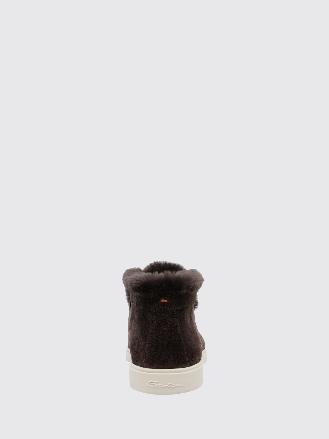 SANTONI BOTTES: Bottines chukka Santoni en suède avec intérieur chaud en shearling, Marron - Img 3
