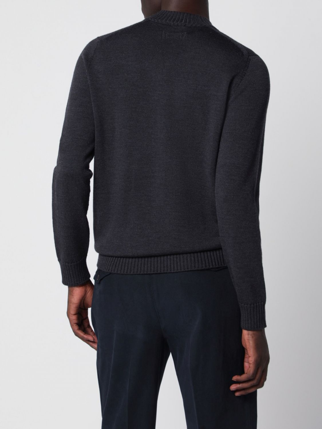 DRUMOHR SWEATER: Pure Merino Wool Crewneck Jumper Drumohr with Long Sleeves, Beige - Img 2