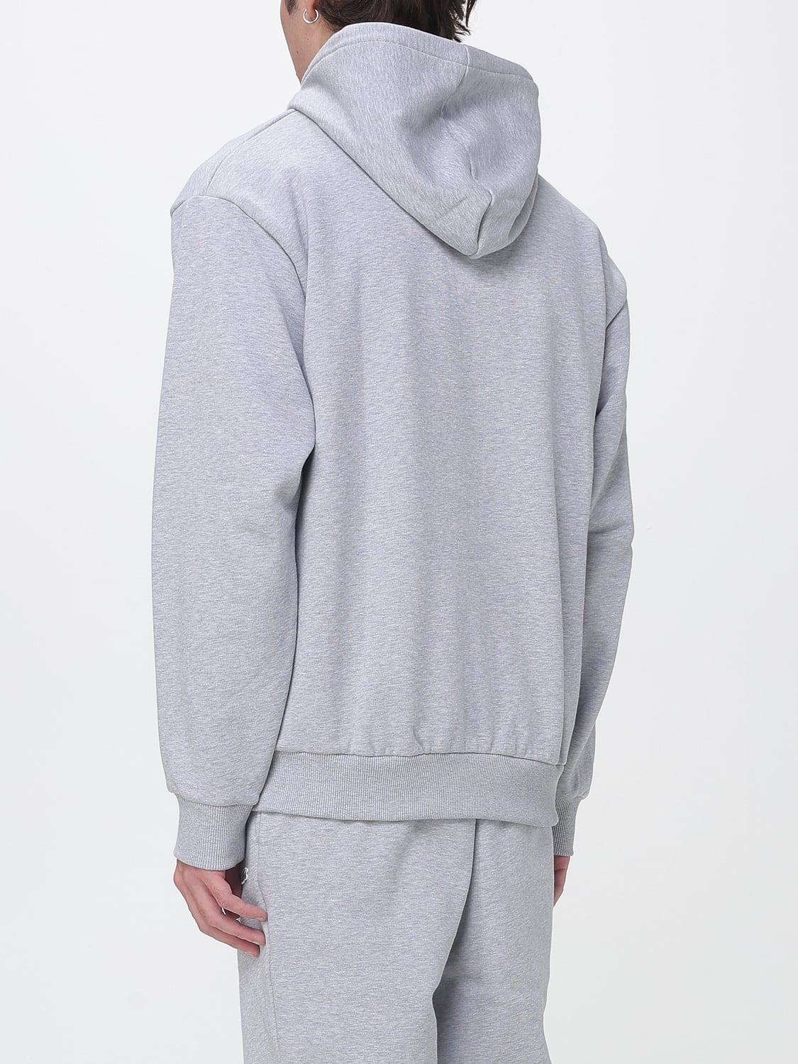 LACOSTE SWEATSHIRT: Kapuzenpullover Lacoste aus Baumwolle mit Kängurutasche und Kontrast-Logo, Grau - Img 2