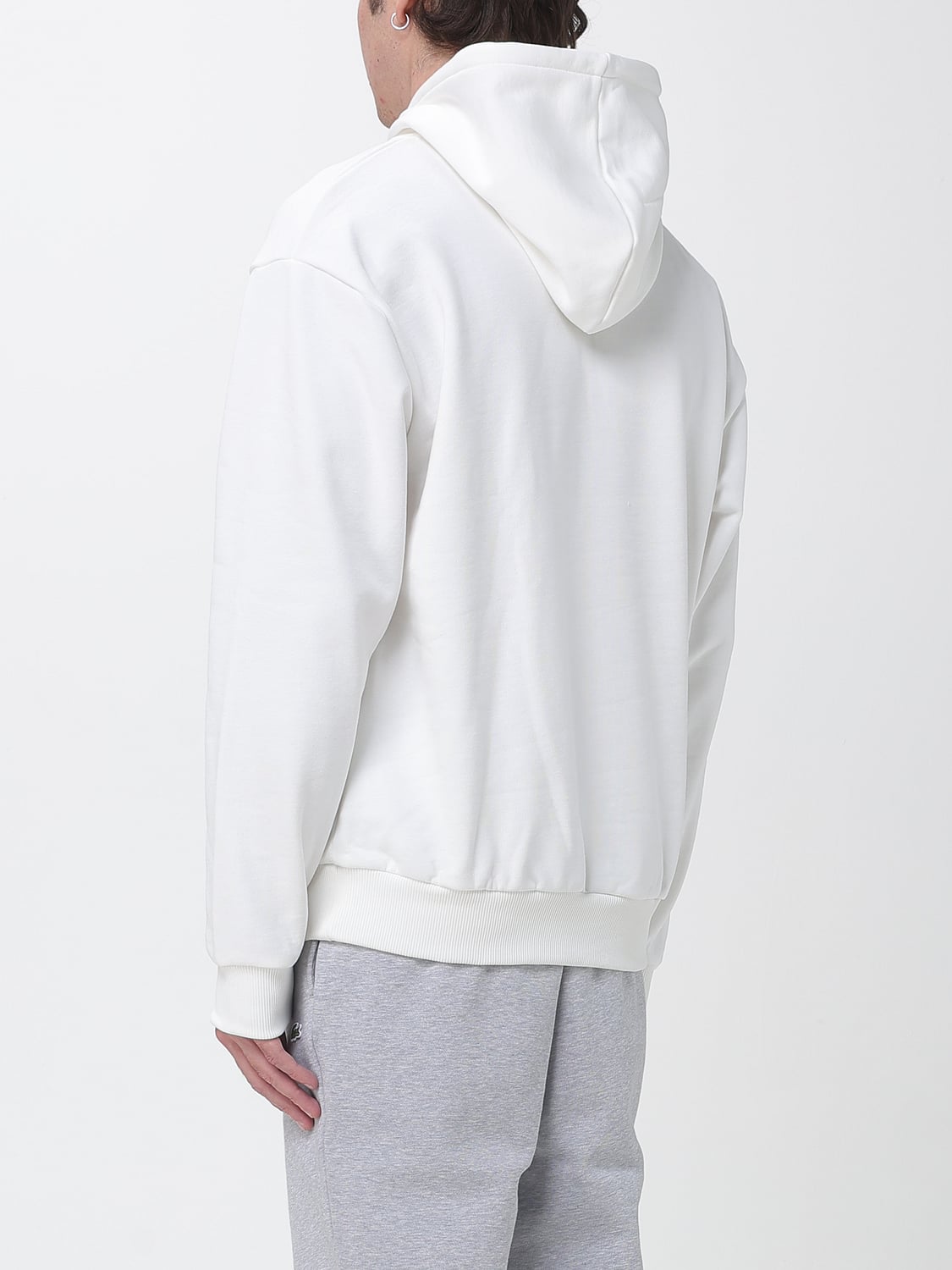 LACOSTE SWEATSHIRT: Kapuzenpullover Lacoste aus Baumwolle mit Kängurutasche und Kontrast-Logo, Yellow Cream - Img 2