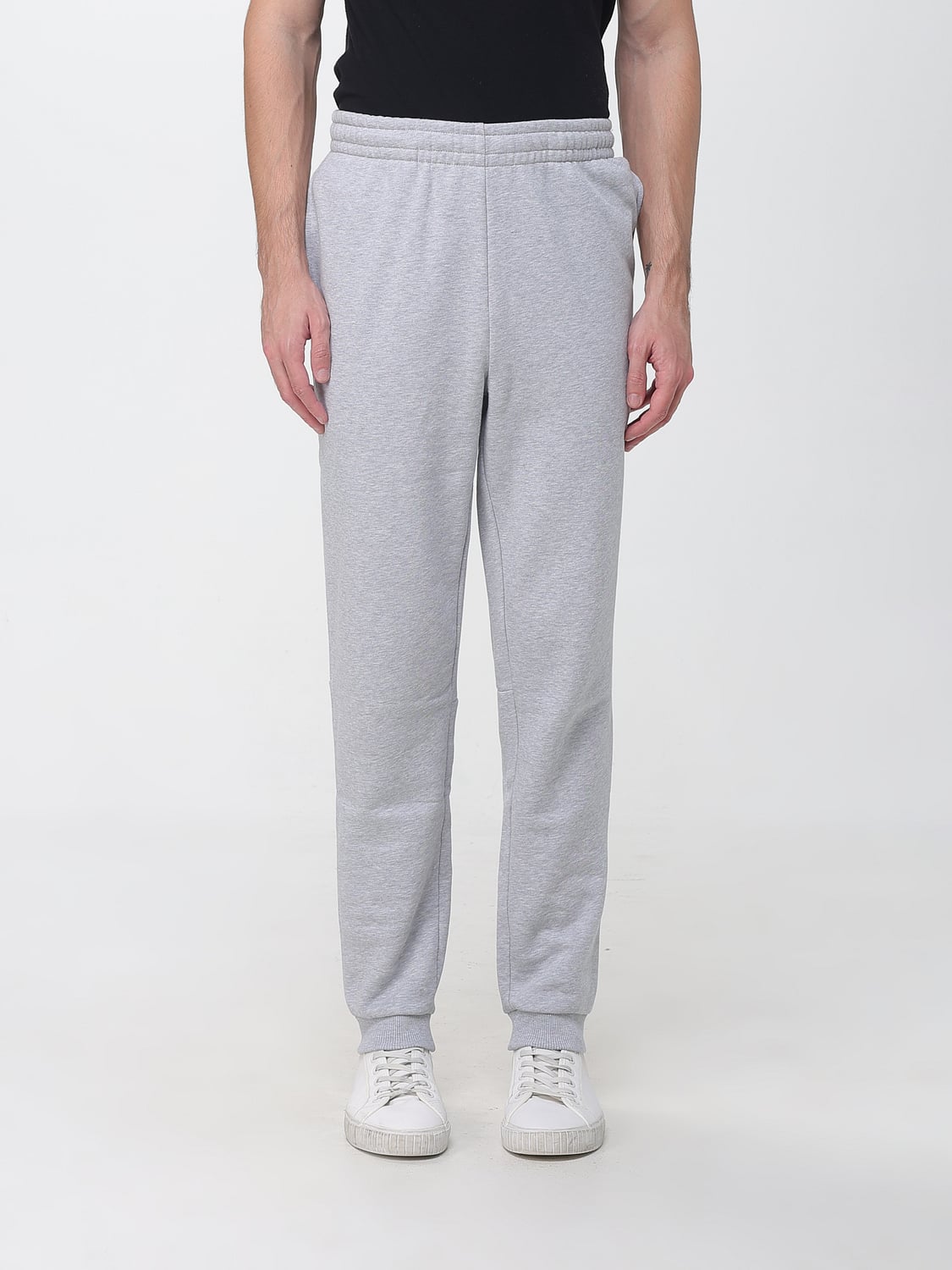 LACOSTE PANTS: Jersey Jogging Trousers Lacoste with Elasticated Waist and Cuffs, Grey - Img 1