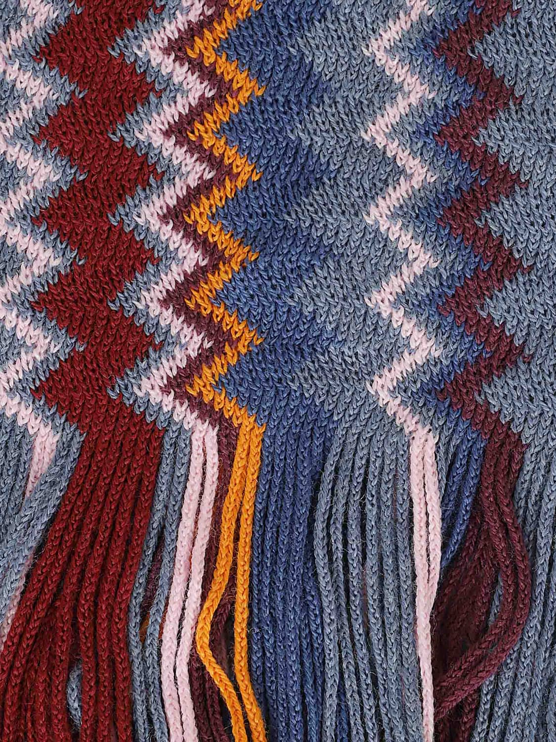 MISSONI SCHAL: Schal von Missoni aus Woll-Acryl-Mischung mit Zickzack-Muster und Fransen, Fa01 - Img 2