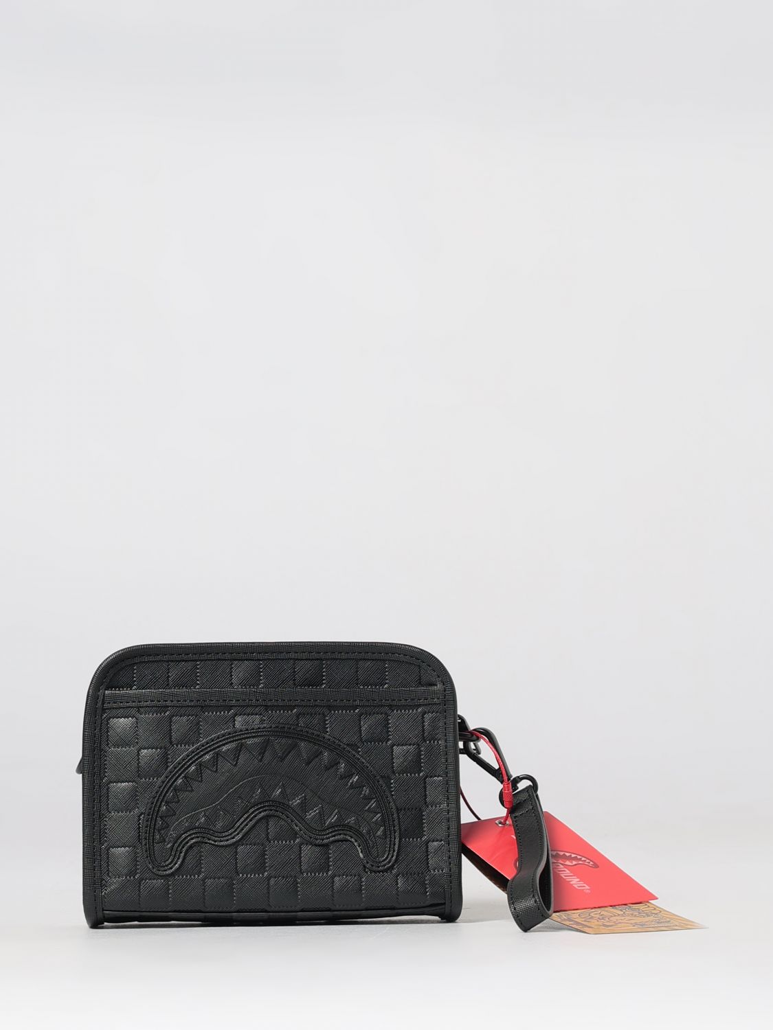 SPRAYGROUND 숄더백: SPRAYGROUND Raised Check 톤온톤 코팅 코튼 미니 크로스바디 백, 블랙 - Img 1
