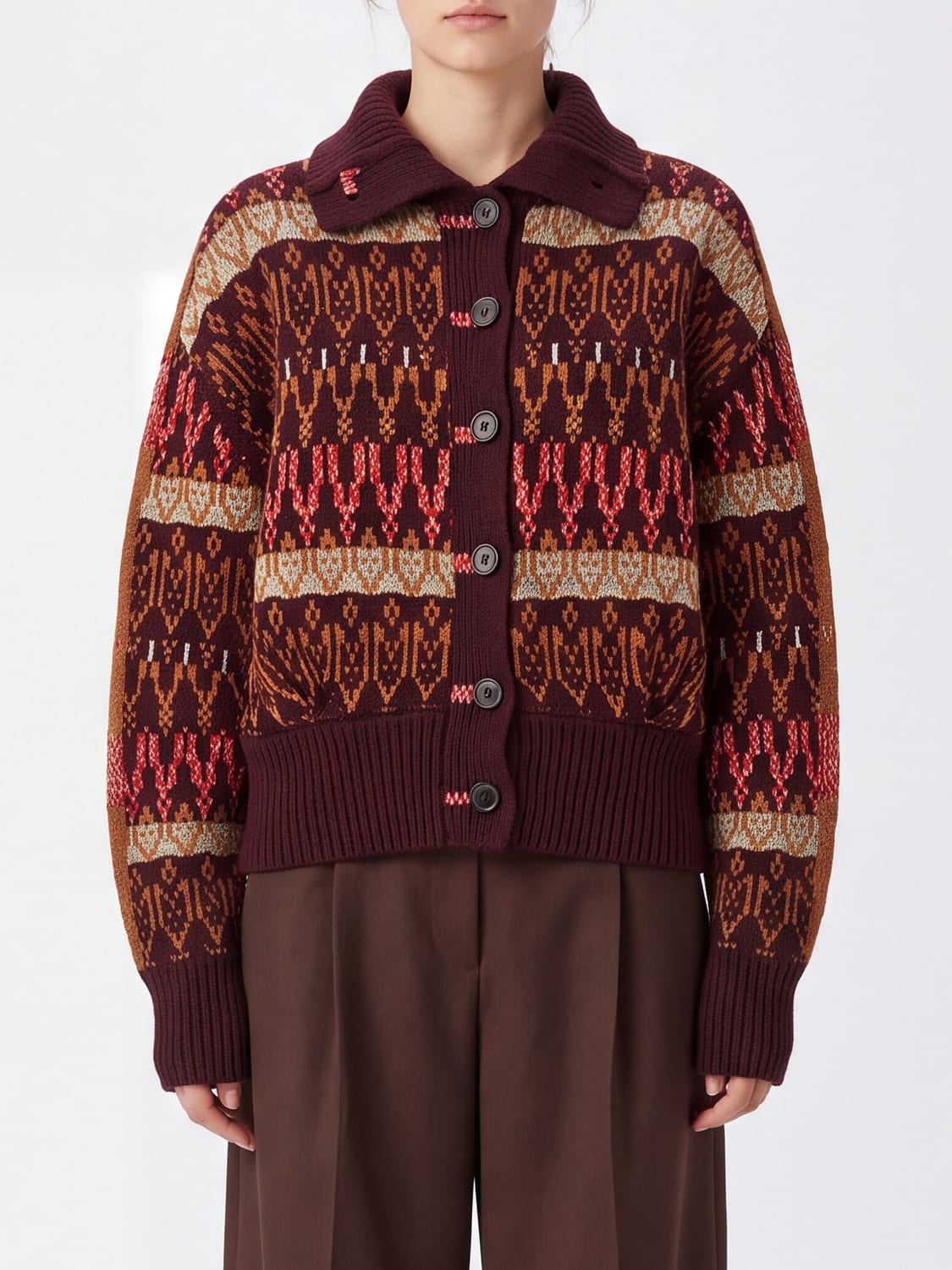 DRIES VAN NOTEN PULL: Pull femme Dries Van Noten, Bordeaux - Img 1