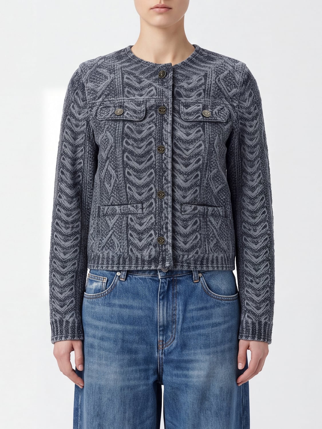 DIESEL JACKET: Jacket woman Diesel, Navy - Img 1