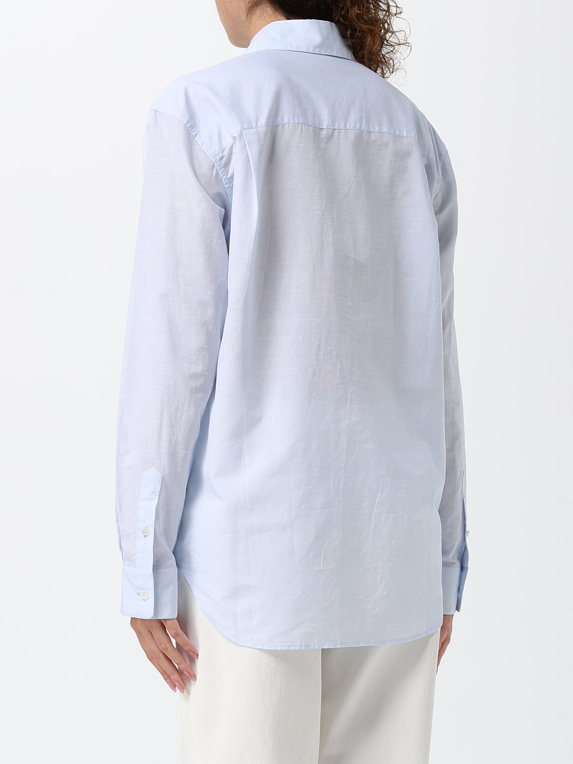 THE ROW CAMISA: Camisa de puro algodón de The Row con corte slim y cuello francés, Azul Oscuro - Img 3