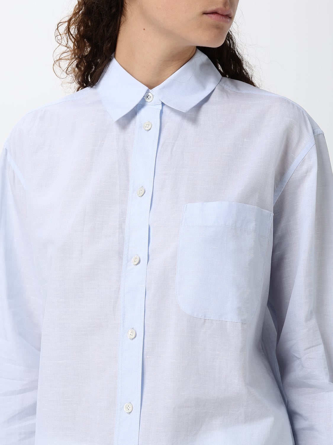 THE ROW CAMISA: Camisa de puro algodón de The Row con corte slim y cuello francés, Azul Oscuro - Img 5