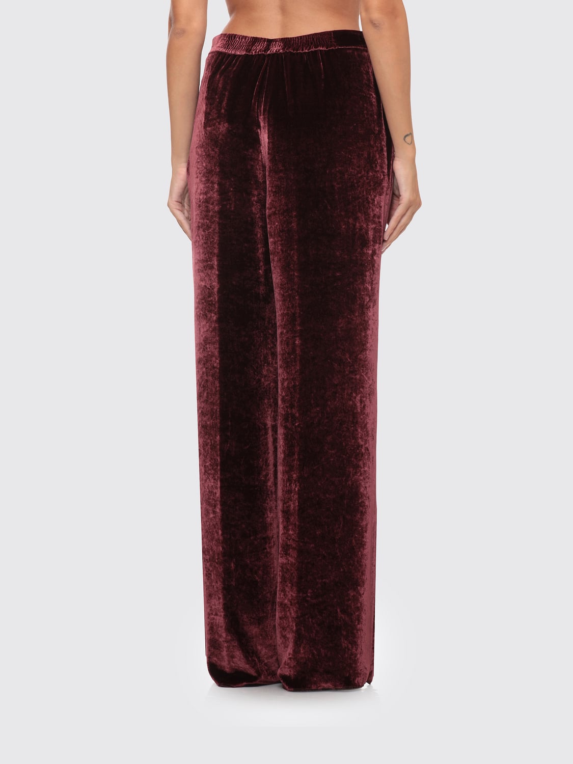 ETRO HOSE: Palazzo-Hose Etro aus Seidenmischung mit Ethno-Print und hoher Taille, Burgunderrot - Img 2