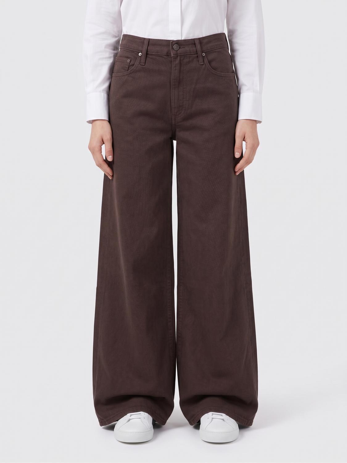 MOTHER JEANS: Mother Sidestepper Twist Sneak hochgeschnittene Schlagjeans aus Denim, Braun - Img 1