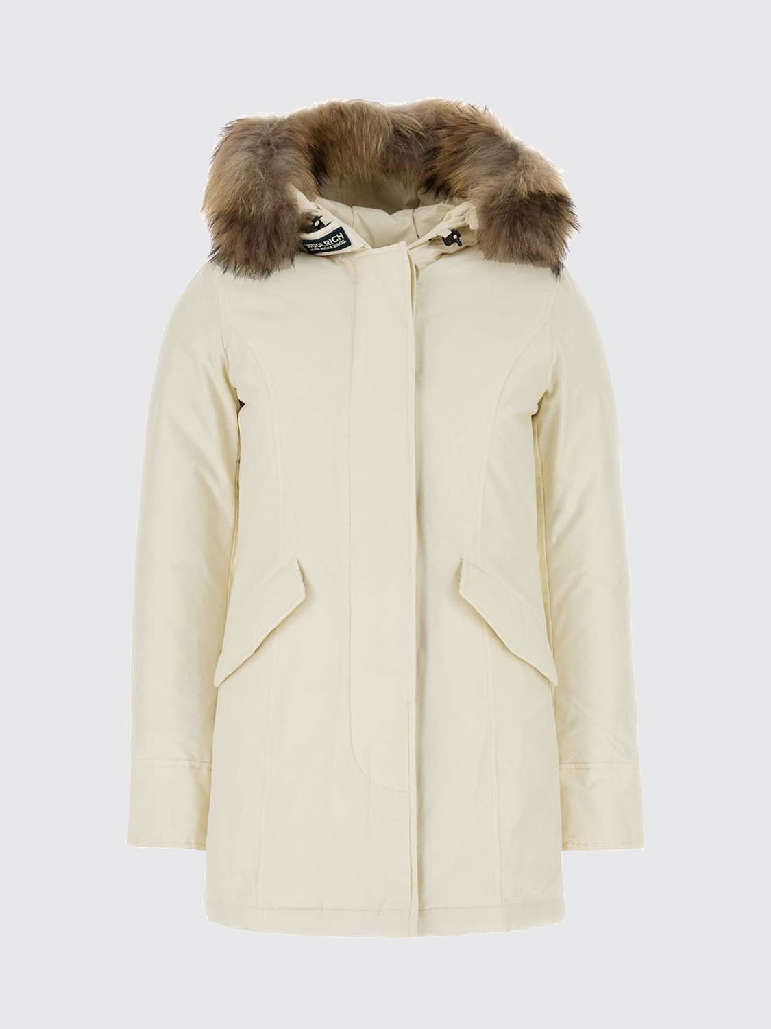 WOOLRICH ABRIGO: Parka Arctic Woolrich de corte slim con capucha de shearling, Leche - Img 2