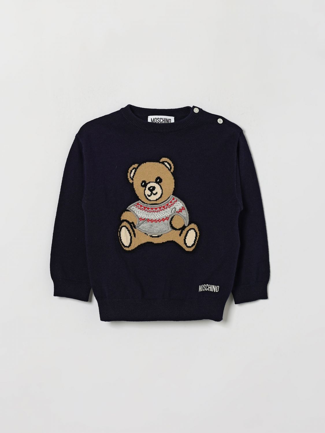 MOSCHINO PULL: Pull enfant Moschino, Bleu Marine - Img 1
