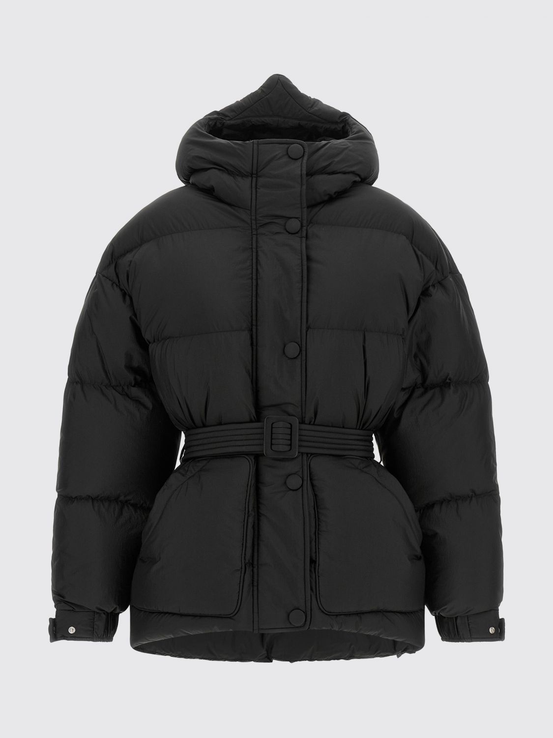 IENKI IENKI JACKET: Fox Michlin Quilted Nylon Puffer Jacket Ienki Ienki with Ears Hood, Black - Img 2