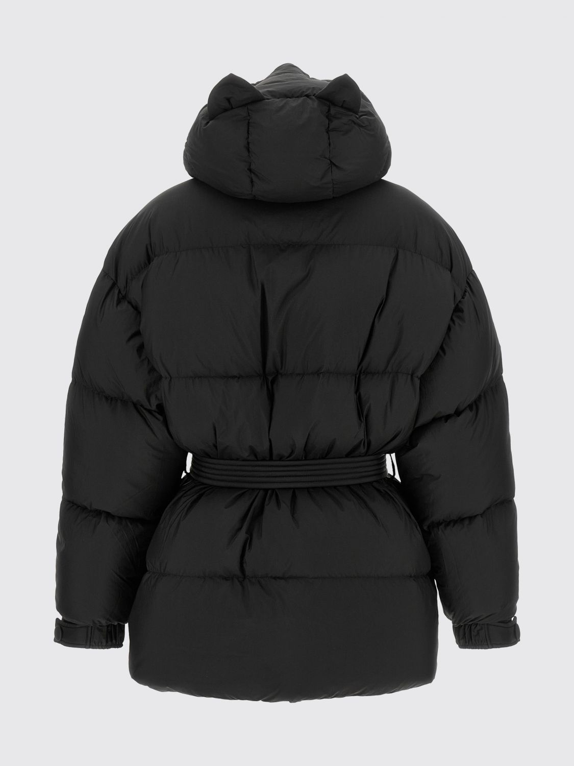 IENKI IENKI JACKET: Fox Michlin Quilted Nylon Puffer Jacket Ienki Ienki with Ears Hood, Black - Img 3