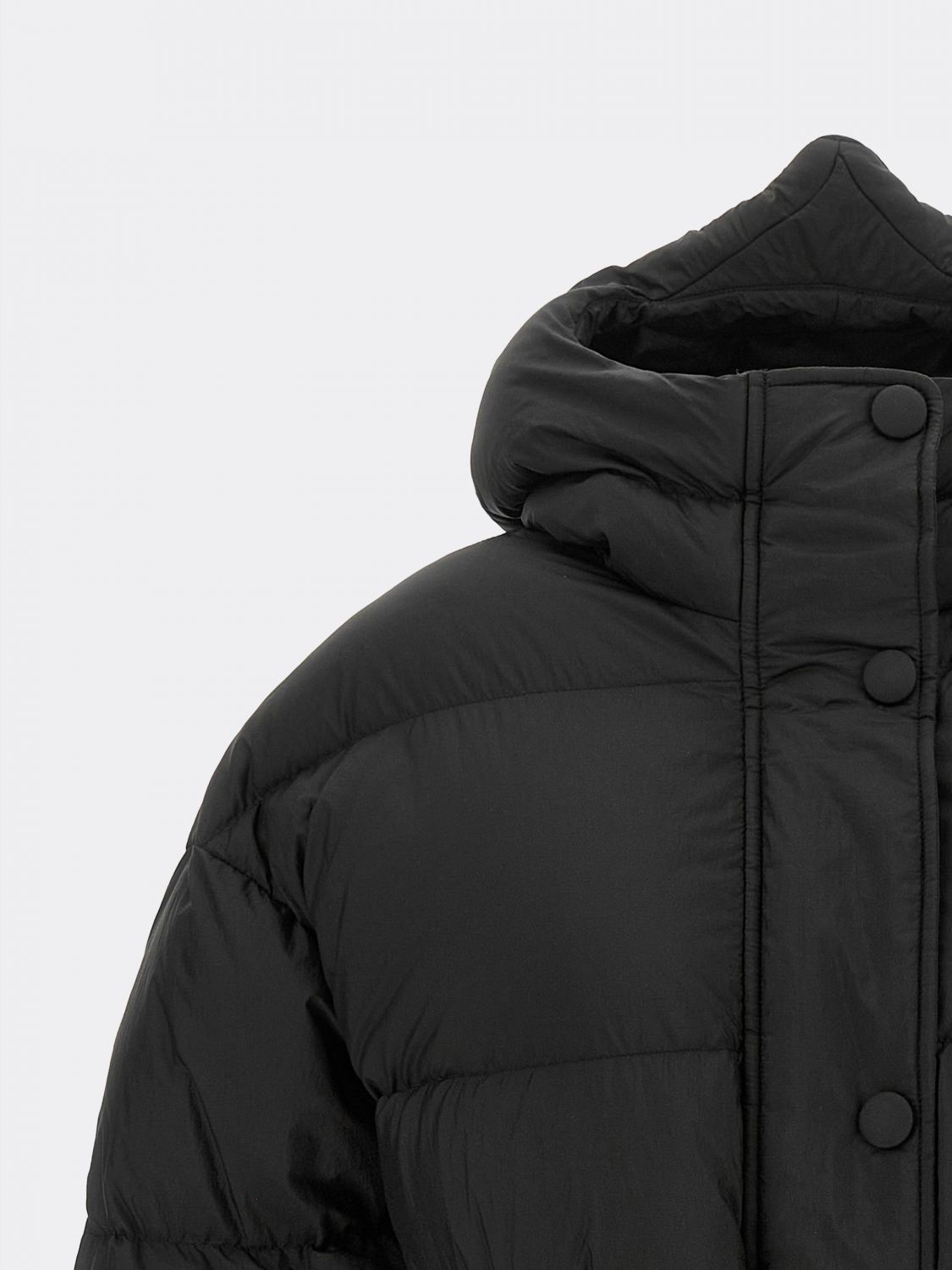 IENKI IENKI JACKET: Fox Michlin Quilted Nylon Puffer Jacket Ienki Ienki with Ears Hood, Black - Img 4