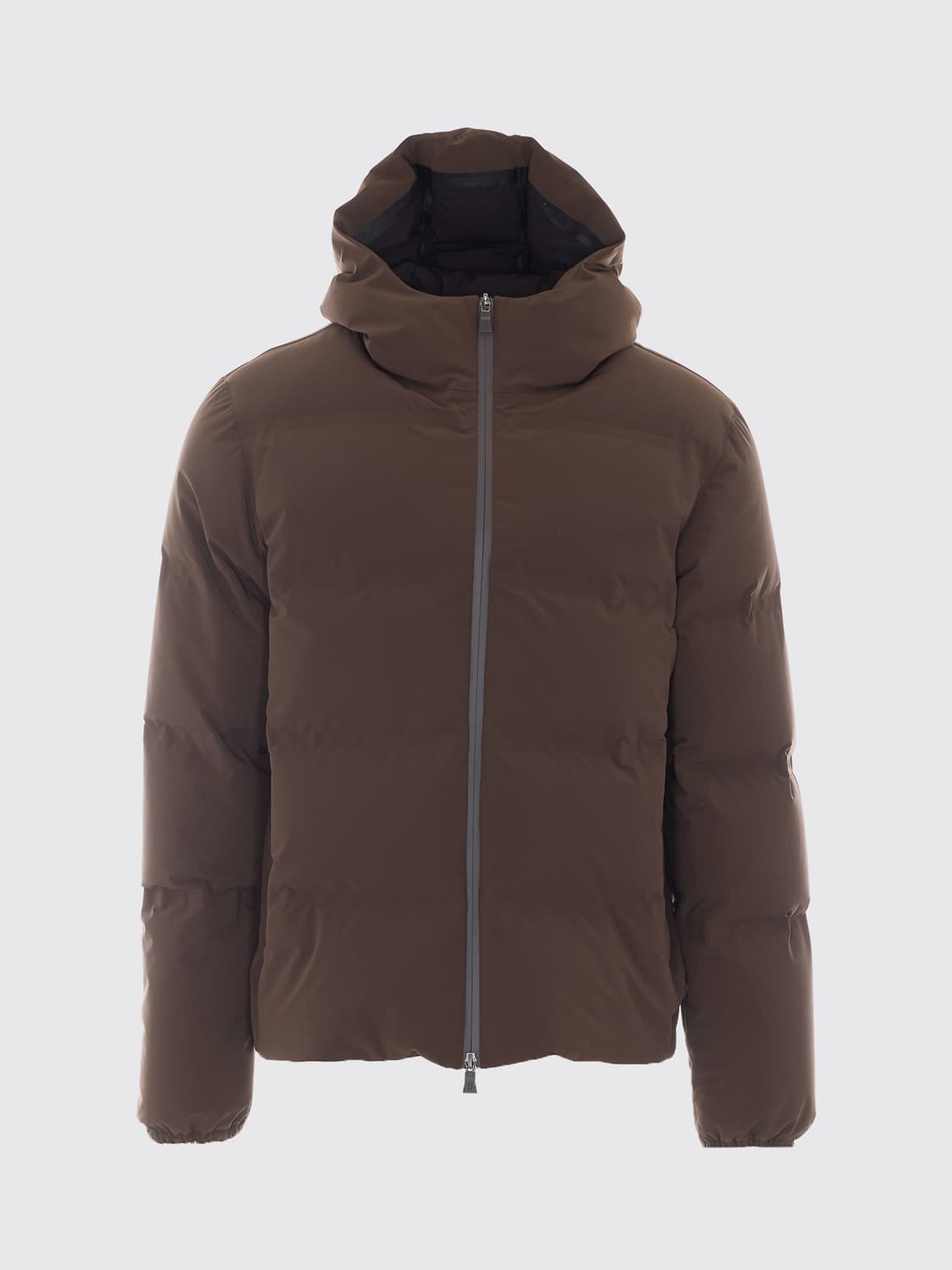 HERNO JACKET: Herno Quilted Water-Repellent Stretch Nylon Hooded Down Jacket, Brown - Img 2