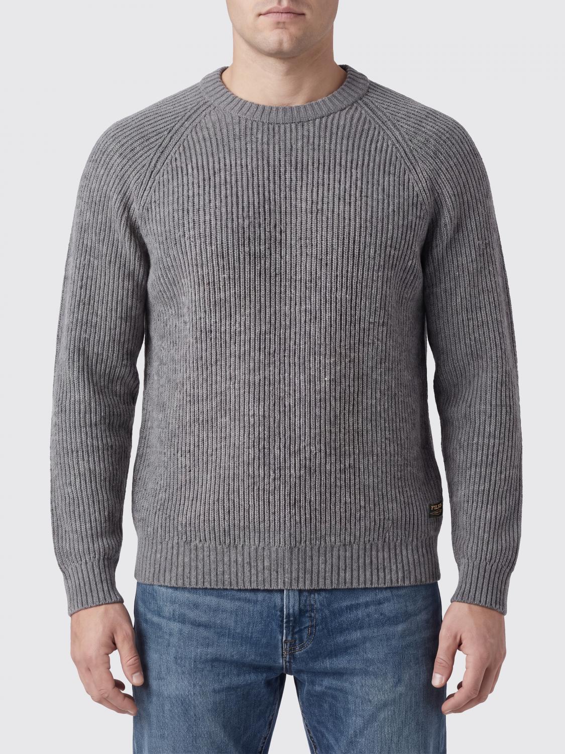 FILSON PULLOVER: Filson langärmliger Woll-Rollkragenpullover mit Knopfverschluss und Rippbündchen, Grau - Img 1