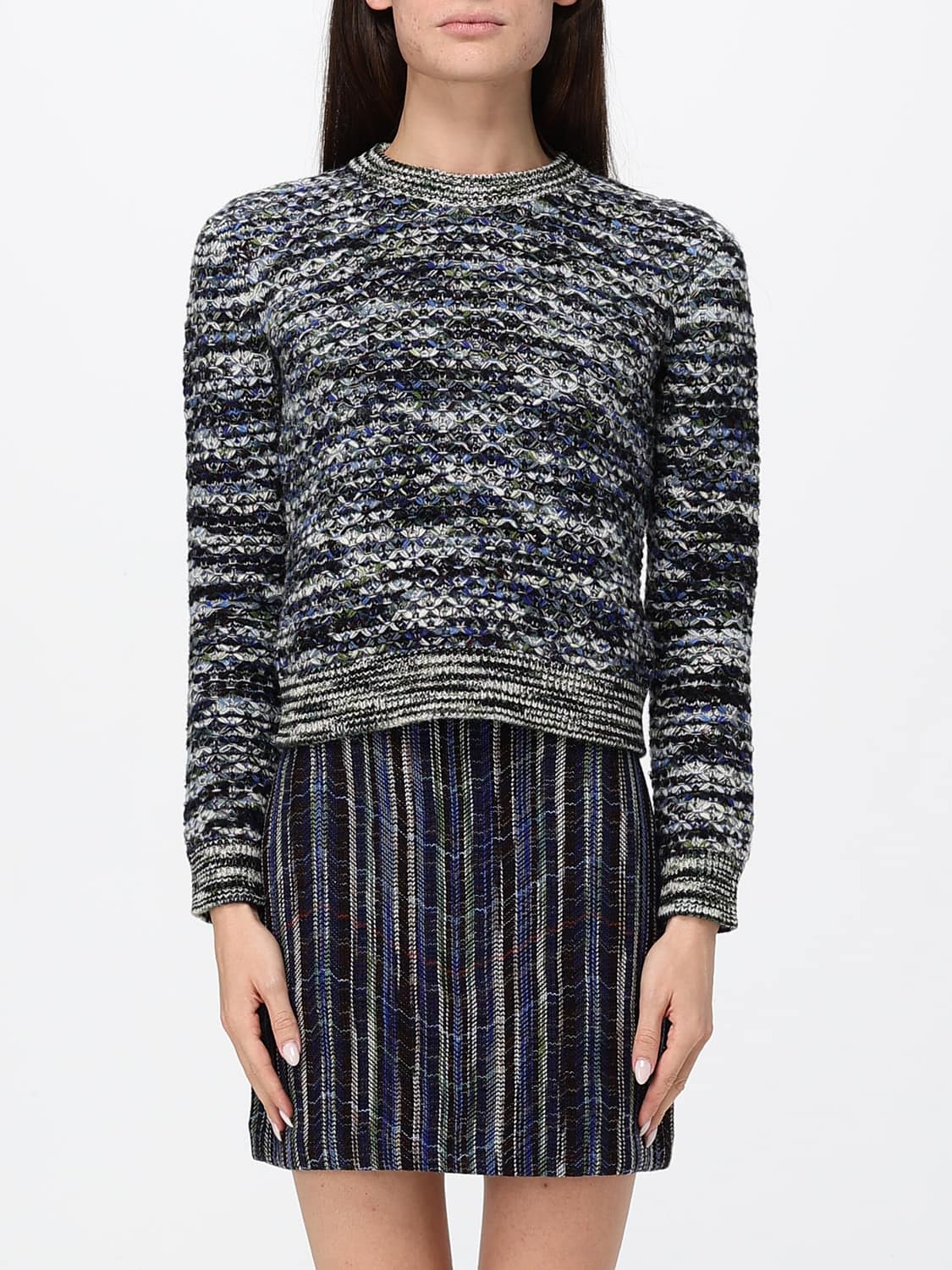 MISSONI PULLOVER: Rundhalspullover Missoni aus Wollmischung mit Rippenbündchen, Bunt - Img 1
