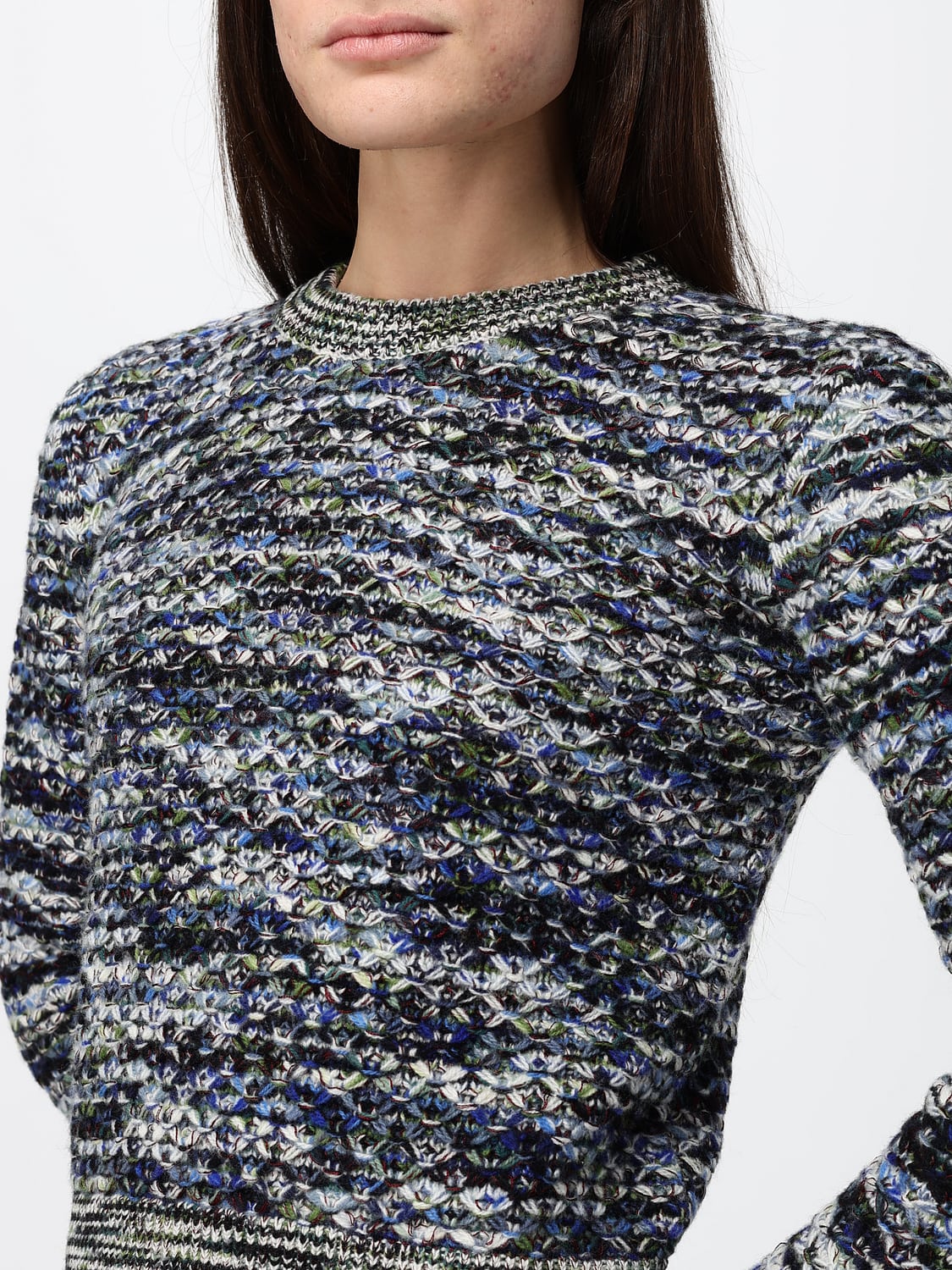 MISSONI PULLOVER: Rundhalspullover Missoni aus Wollmischung mit Rippenbündchen, Bunt - Img 3