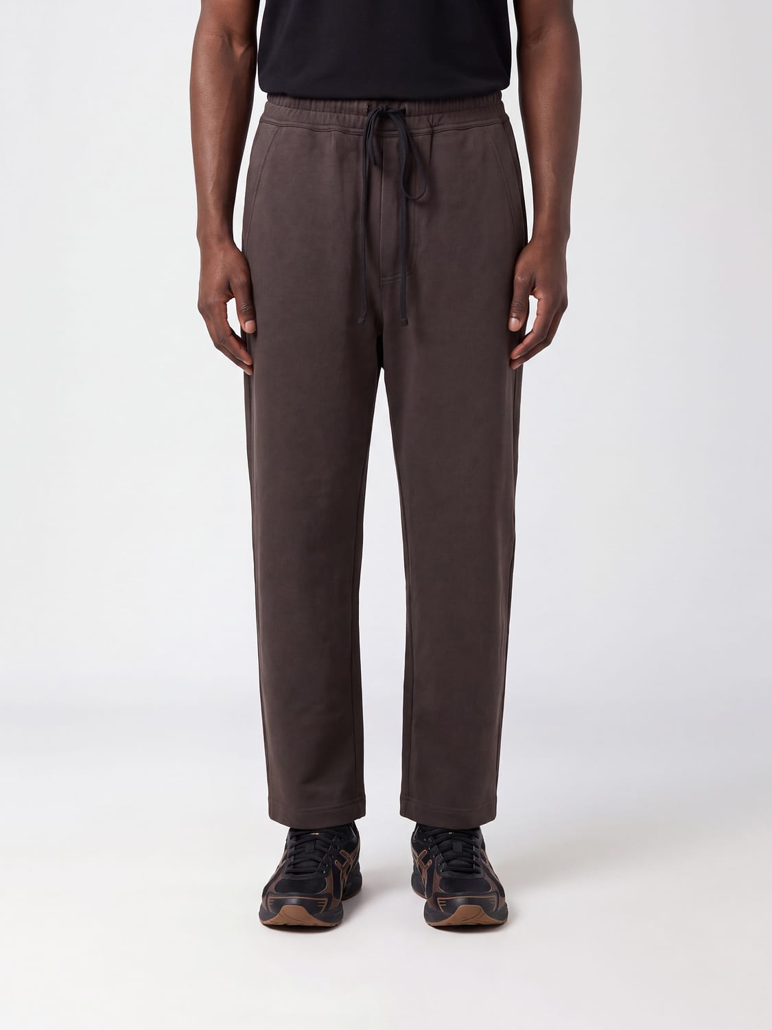THOM KROM PANTS: Thom Krom Stretch Cotton Jogging Trousers with Drawstring Waist, Brown - Img 1
