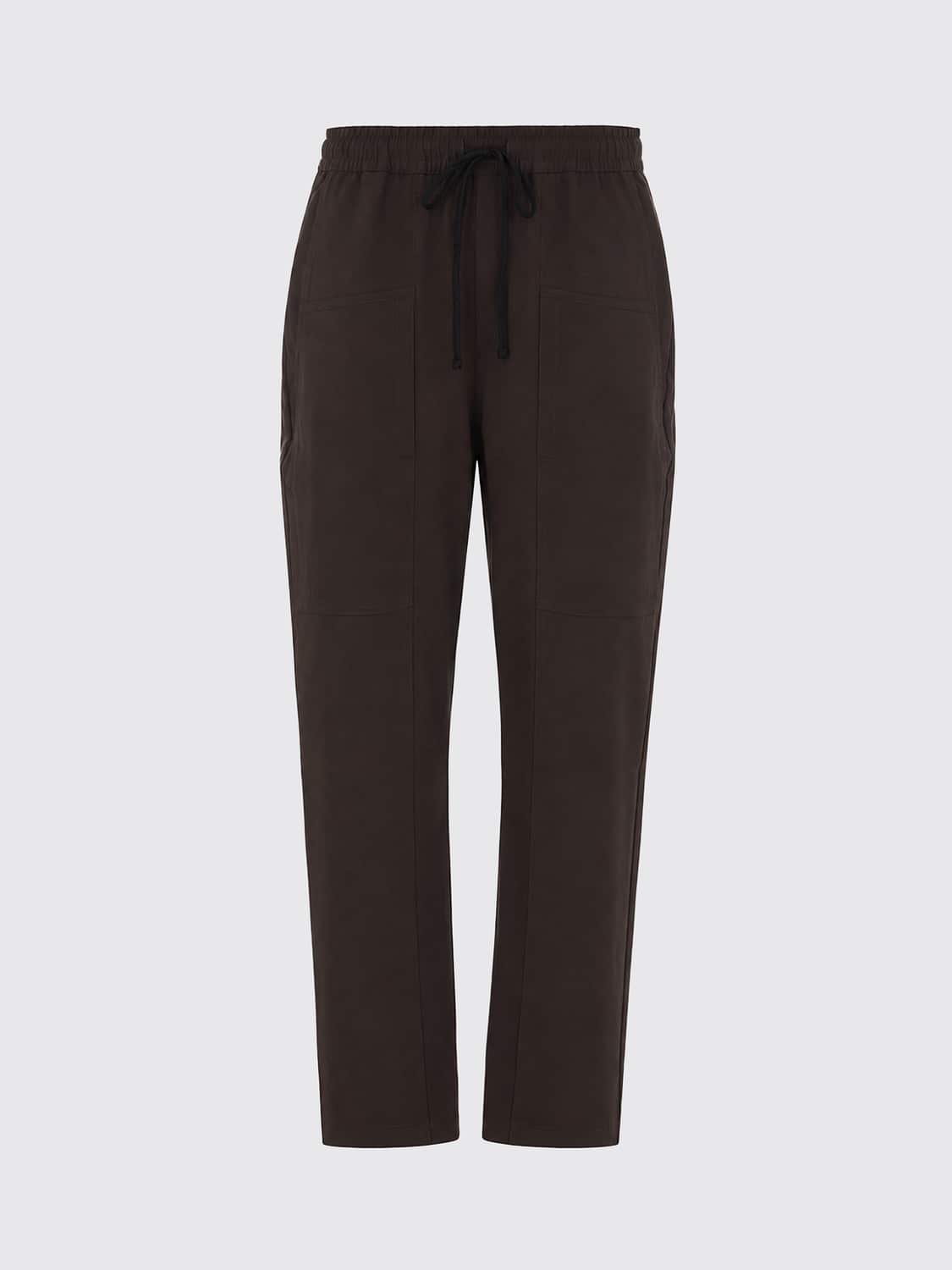 THOM KROM PANTS: Thom Krom Stretch Technical Fabric Jogging Trousers with Drawstring, Brown - Img 2