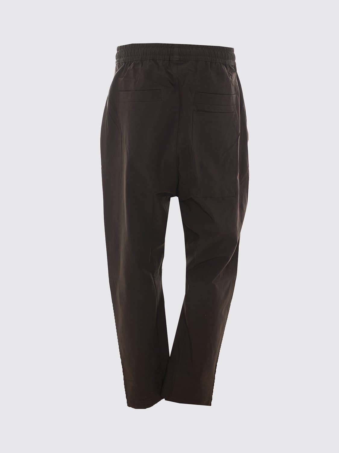 THOM KROM PANTS: Thom Krom Stretch Technical Fabric Jogging Trousers with Drawstring, Brown - Img 3