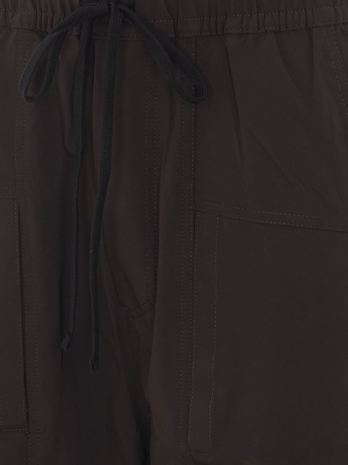 THOM KROM PANTS: Thom Krom Stretch Technical Fabric Jogging Trousers with Drawstring, Brown - Img 4
