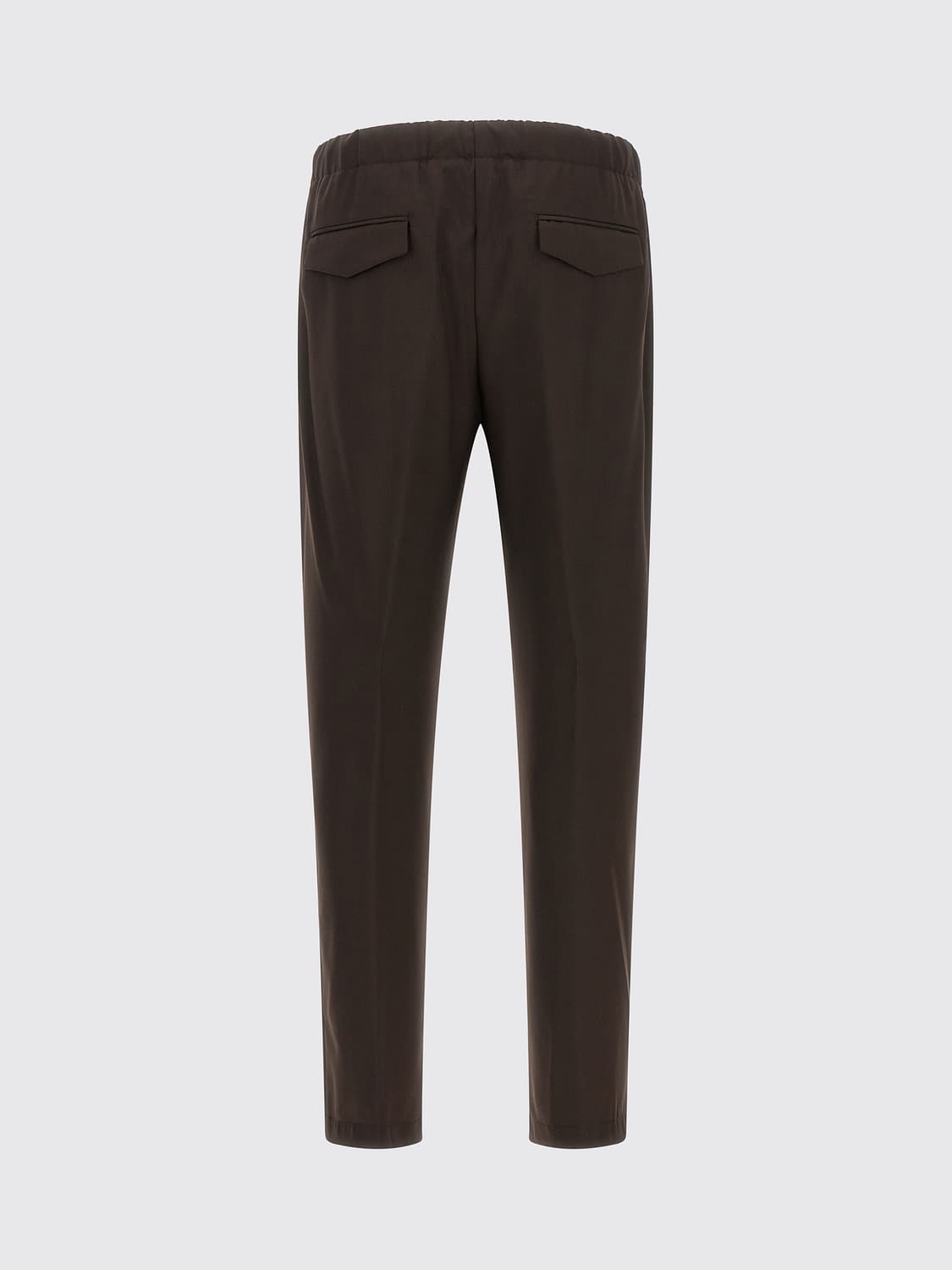 LARDINI PANTS: Lardini Slim Fit Pleated Pure Virgin Wool Sartorial Trousers, Brown - Img 3